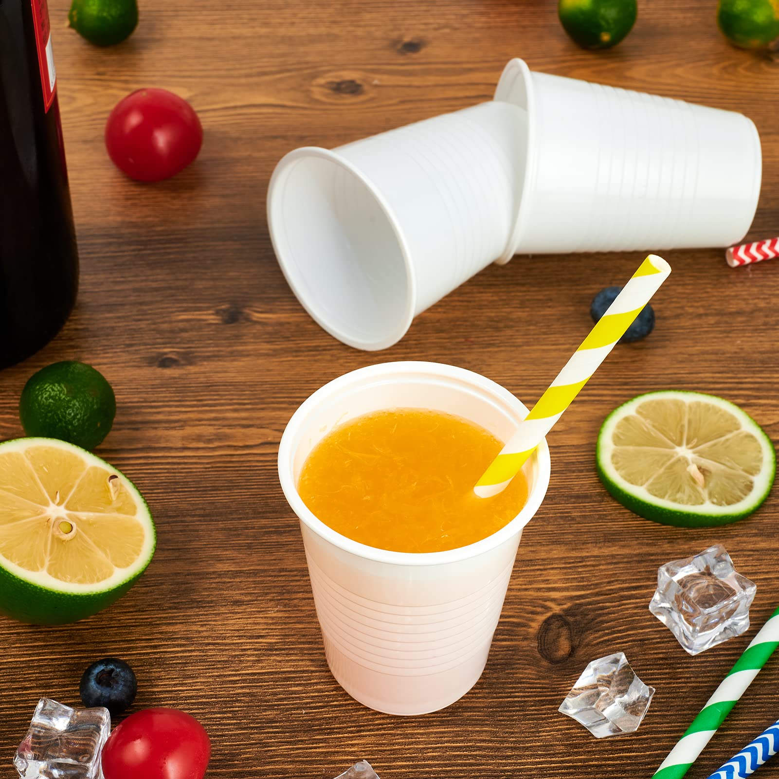 Lilymicky 500 Pack 5 Oz Disposable Plastic Cups, Small Plastic Drinking Cups, White Beverage Tumbler For Tasting, Drinking And P