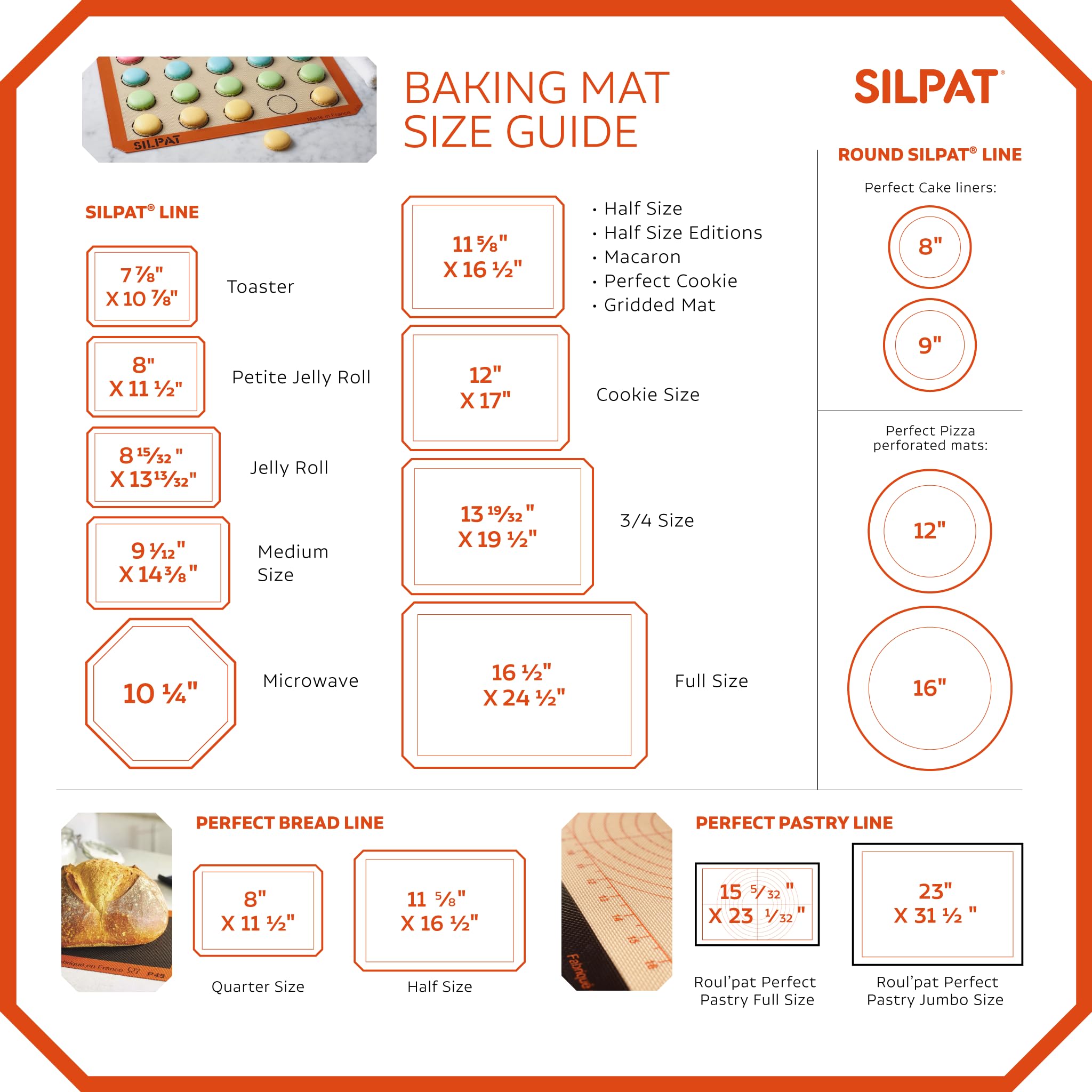 Silpat The Original Perfect Pizza Non-Stick Silicone Baking Mat, 12'' Round, Ah305-01