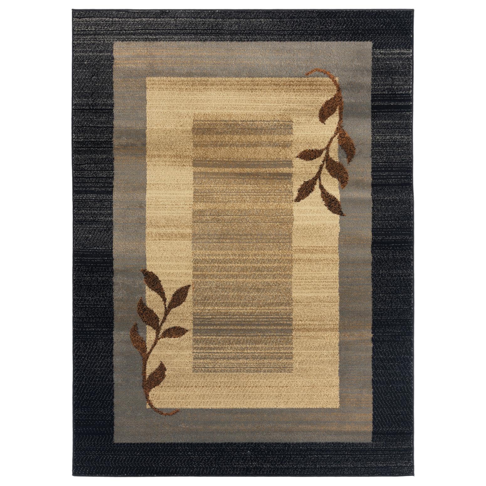 Home Dynamix Royalty Clover Contemporary Geometric Border Area Rug, Black/Blue, 78x104