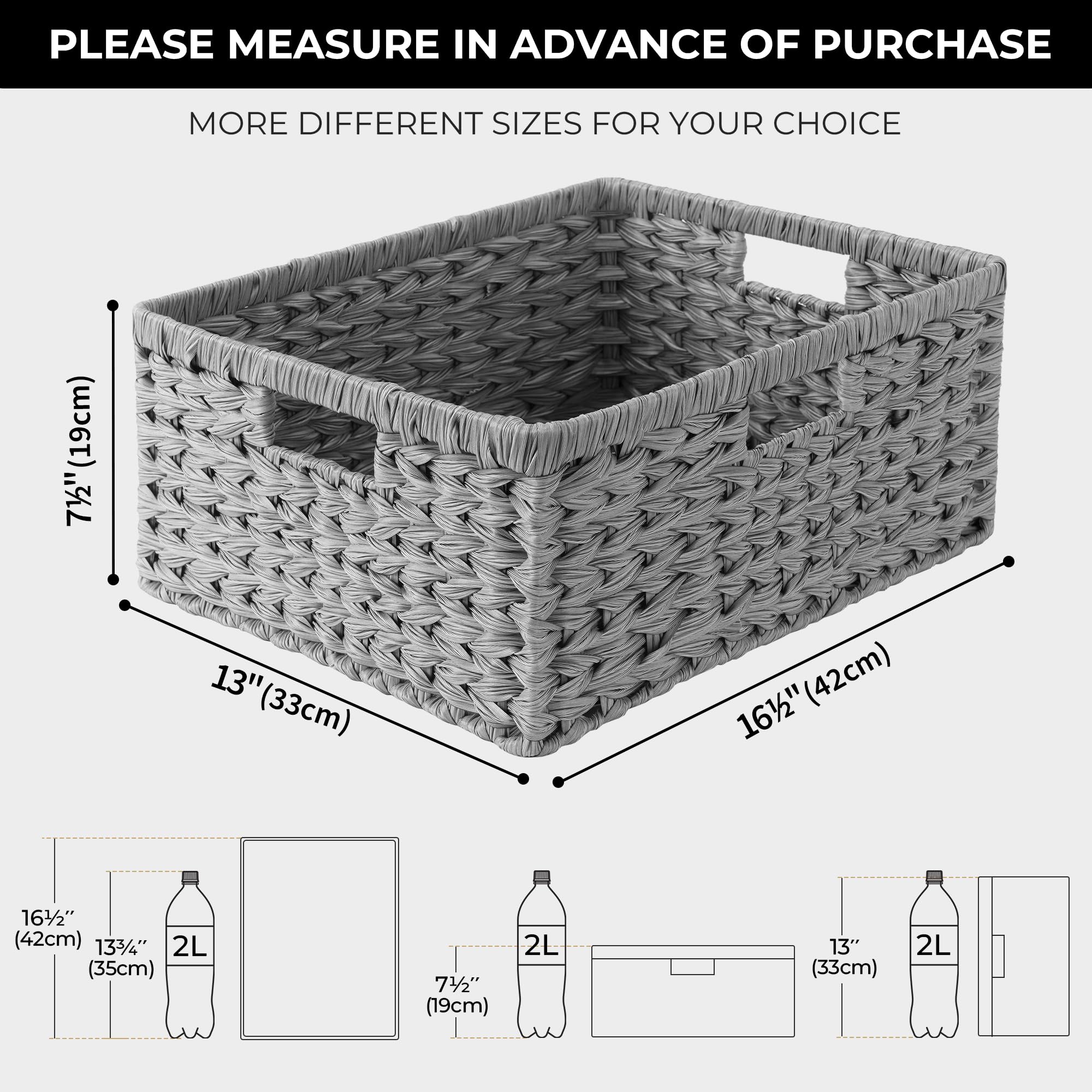 Granny Says Large Wicker Basket For Storage, Waterproof Storage Baskets, Wicker Basket With Handles, Storage Baskets For Shelves