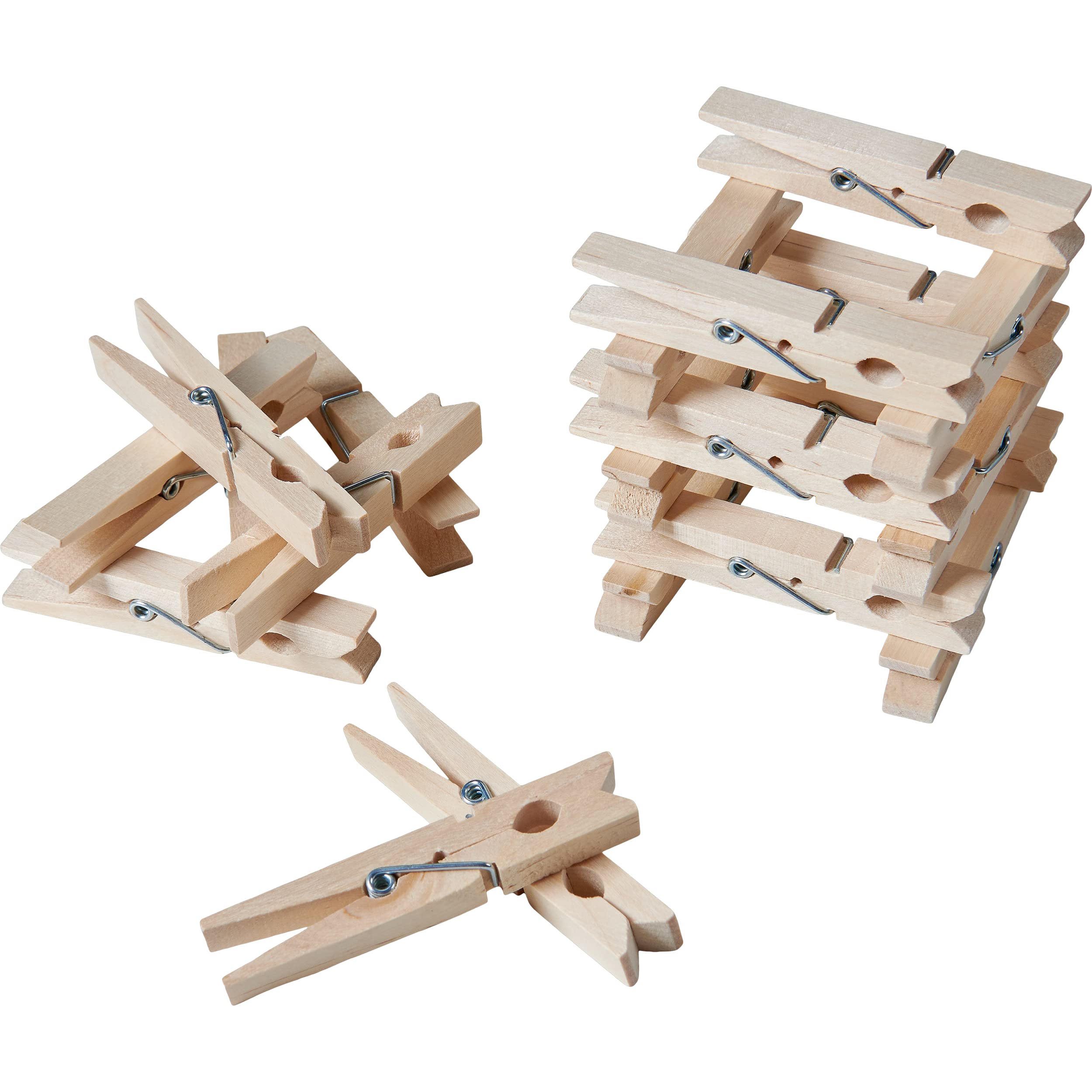 Sorillo Brands-Wooden Clothes Pins, Natural Wood, 50 Pack, 2.9 Inch, Rust Resistant Clothes Pins Wooden, Clothes Pins For Classr