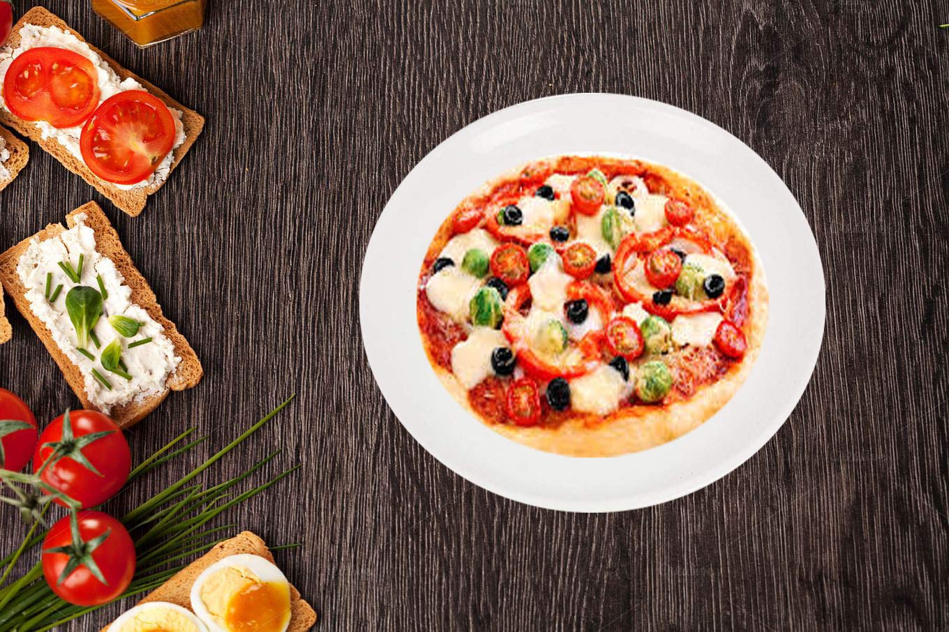 Everbuy Plastic Microwave Safe Round Full Plate Set, Set Of 6,Multicolor