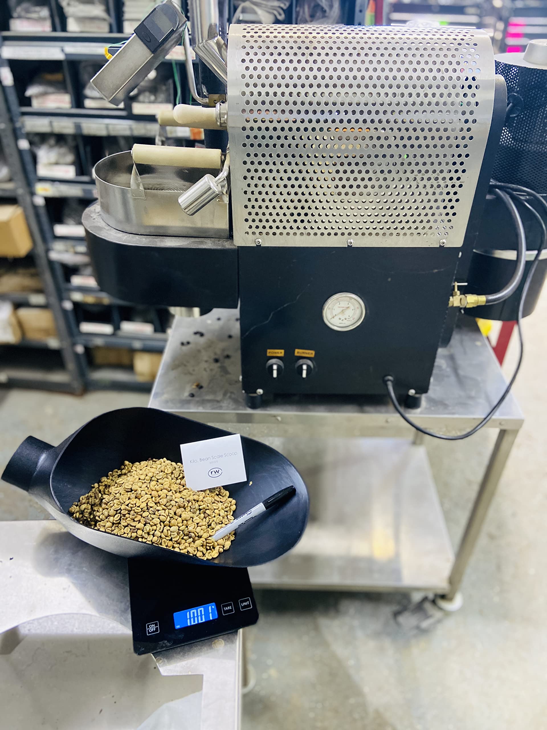 Rattleware Kilo Bean Scale Coffee Scoop For Counter And Case Display - Multifunctional Scale Scoop - Flat Design With Funnel - H