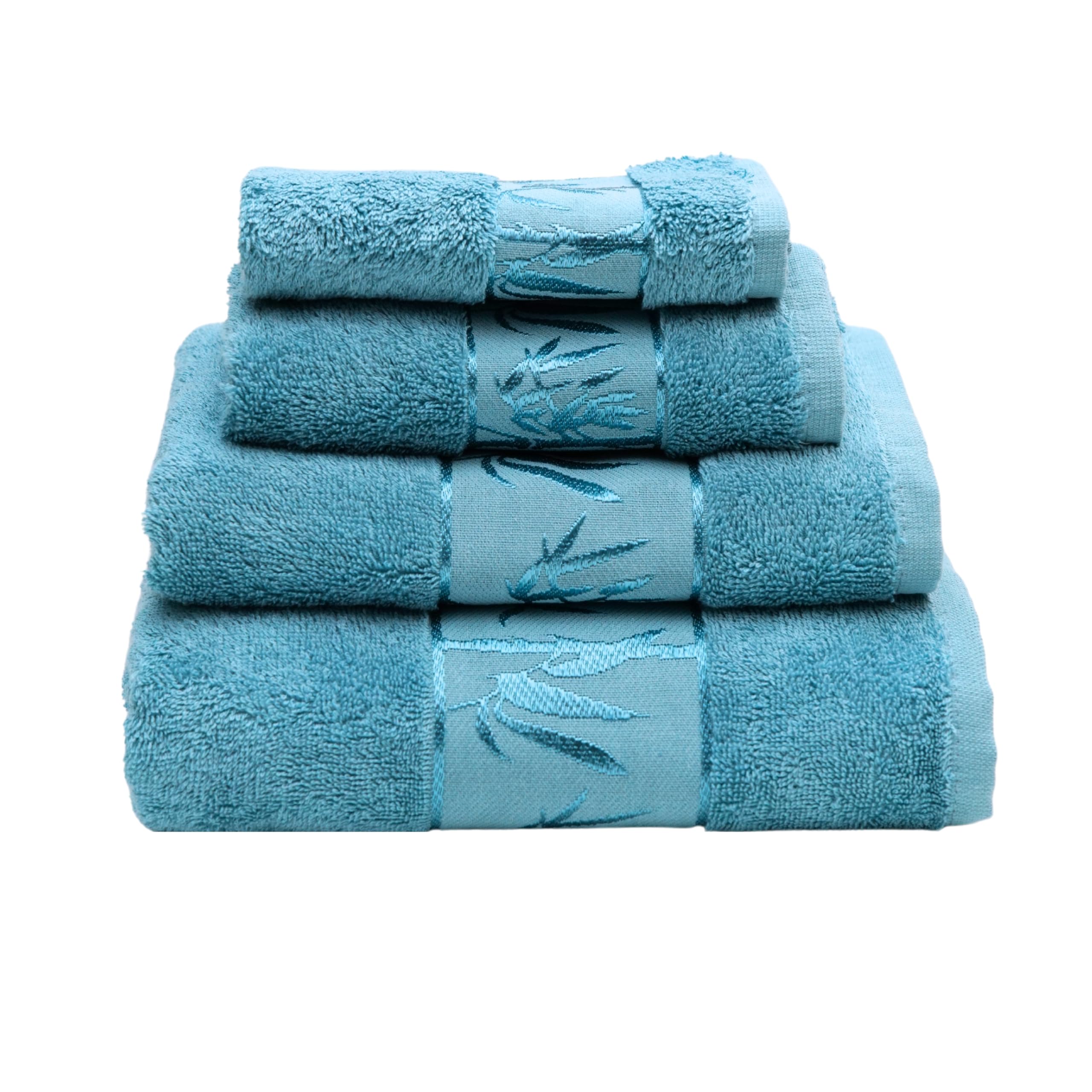 Marmaris Co. Set Of 4 Luxury Super Soft Towels - Premium Viscose Derived From Bamboo & Turkish Cotton For The Ultimate Bath Expe