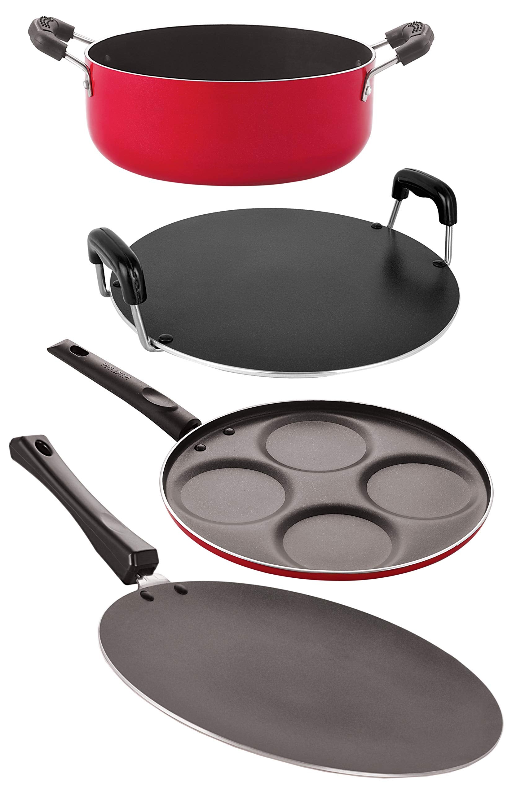Nirlon Kitchen Accessories For Cooking Non Stick Aluminium Cookware Set(Ct12_Rt_Up4_Cs24)