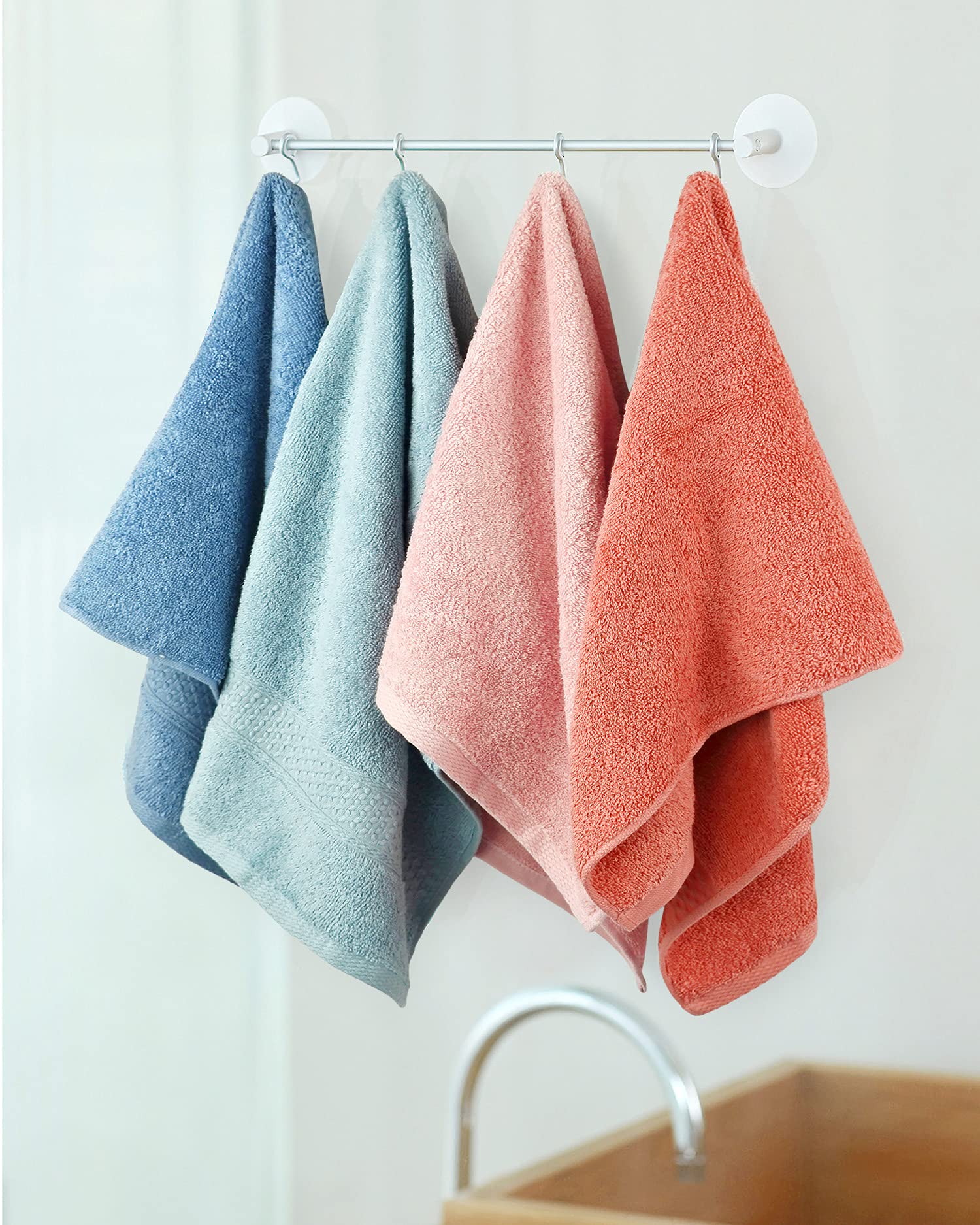 Cleanbear Hand Towels 12 Pack 12 Colors 100% Cotton Hand Towel Set For Bathrooms And Different Family Members - Ultra Soft Bath
