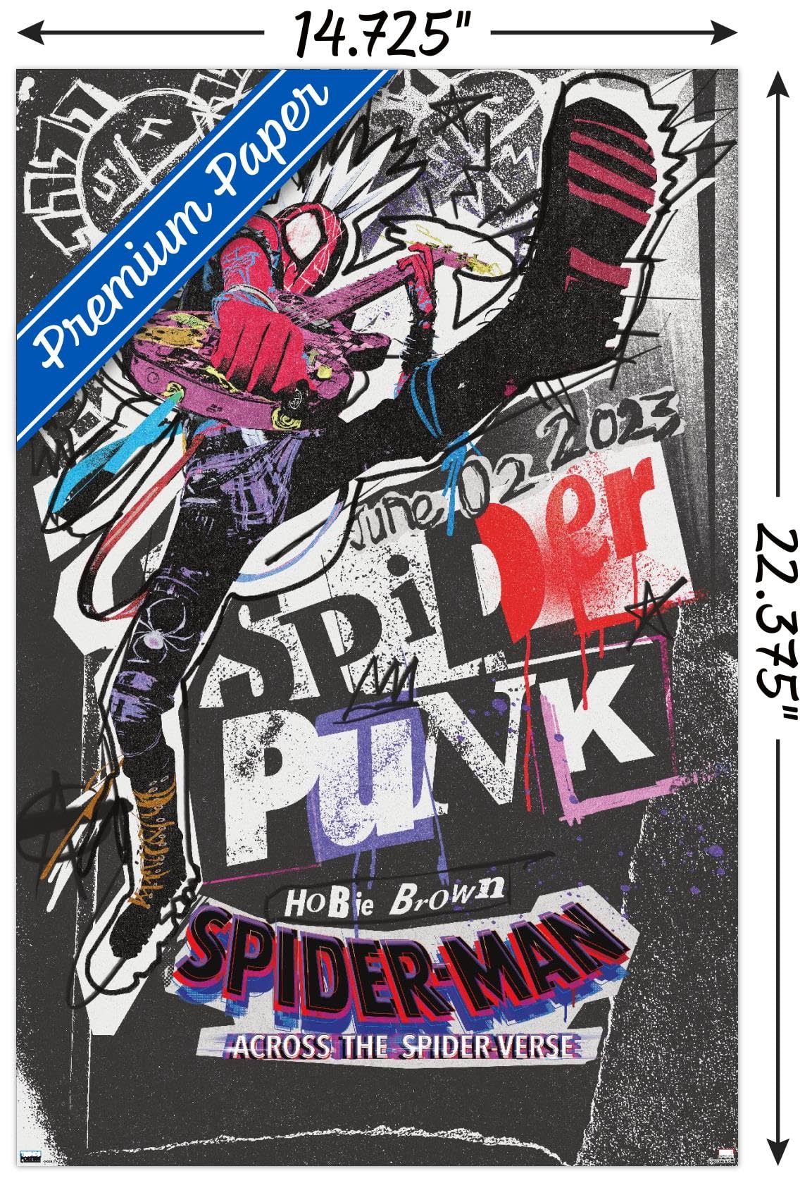 Trends International Marvel Spider-Man: Across The Spider-Verse - Spider-Punk One Sheet Wall Poster, 14.72'' X 22.37'', Premium
