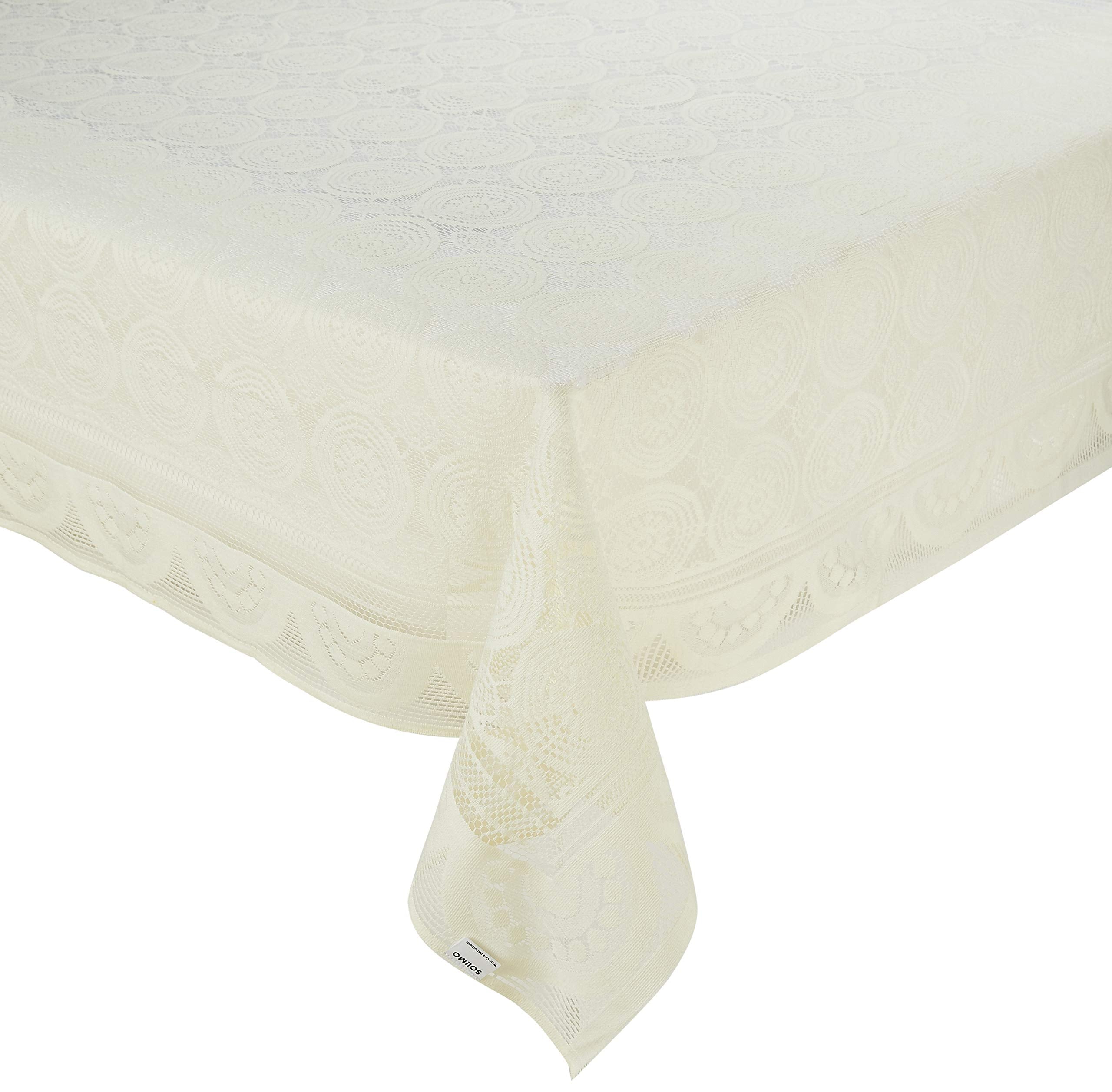Kuber Industries Solimo Centre Table Cover, Circles, CreamRectangular,Cotton,4 Seater