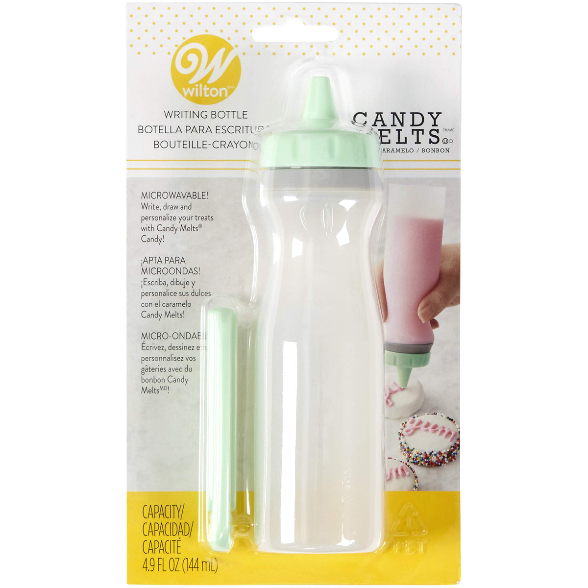 Wilton 1904-9312 Melting Bottle, 1 Count (Pack Of 1), Clear/Mint/Grey