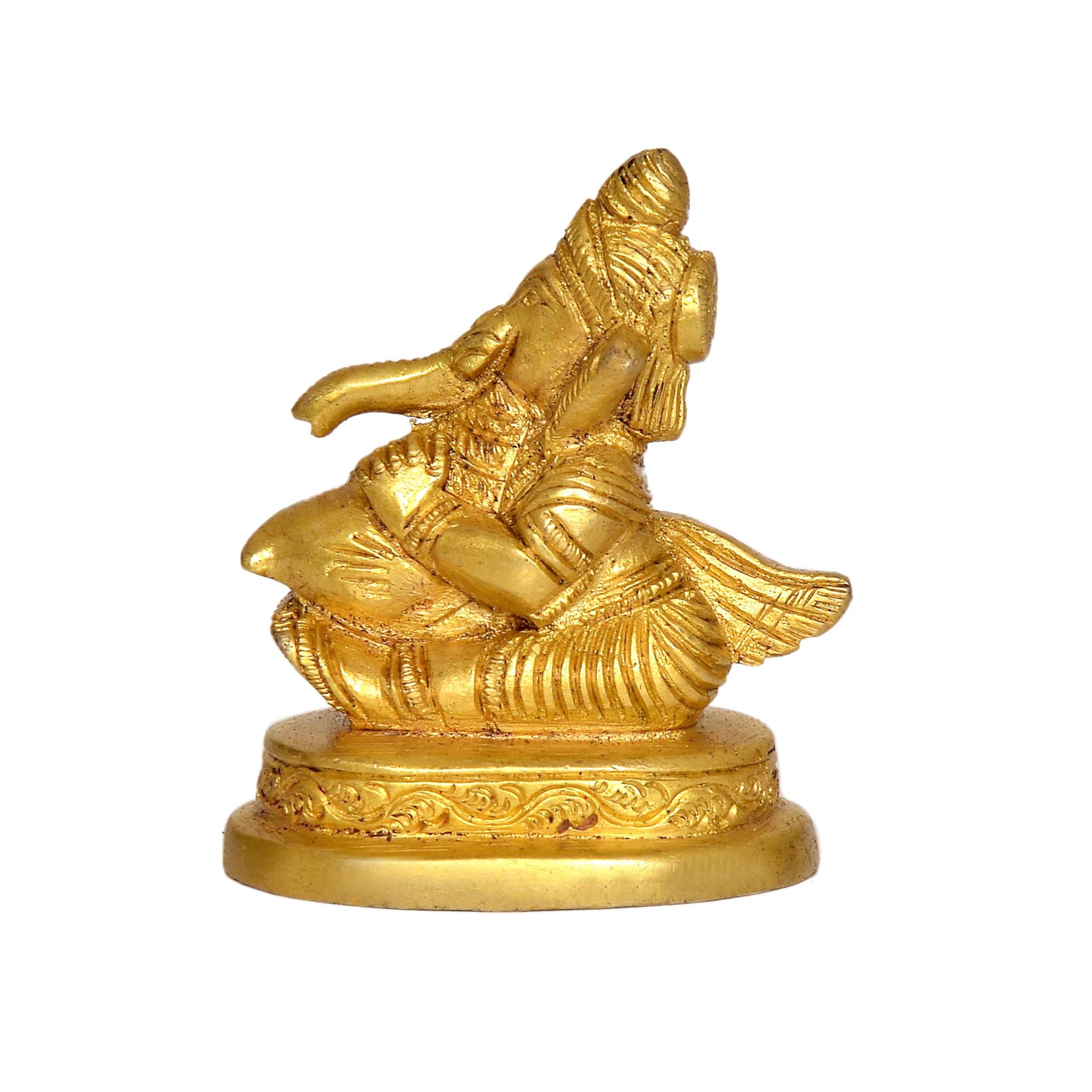 Dattatreya Brass Lord Ganesha Idol Statue Ganesh Decorative Sculpture For Home Office Temple Gift Item Showpiece Golden Height 3
