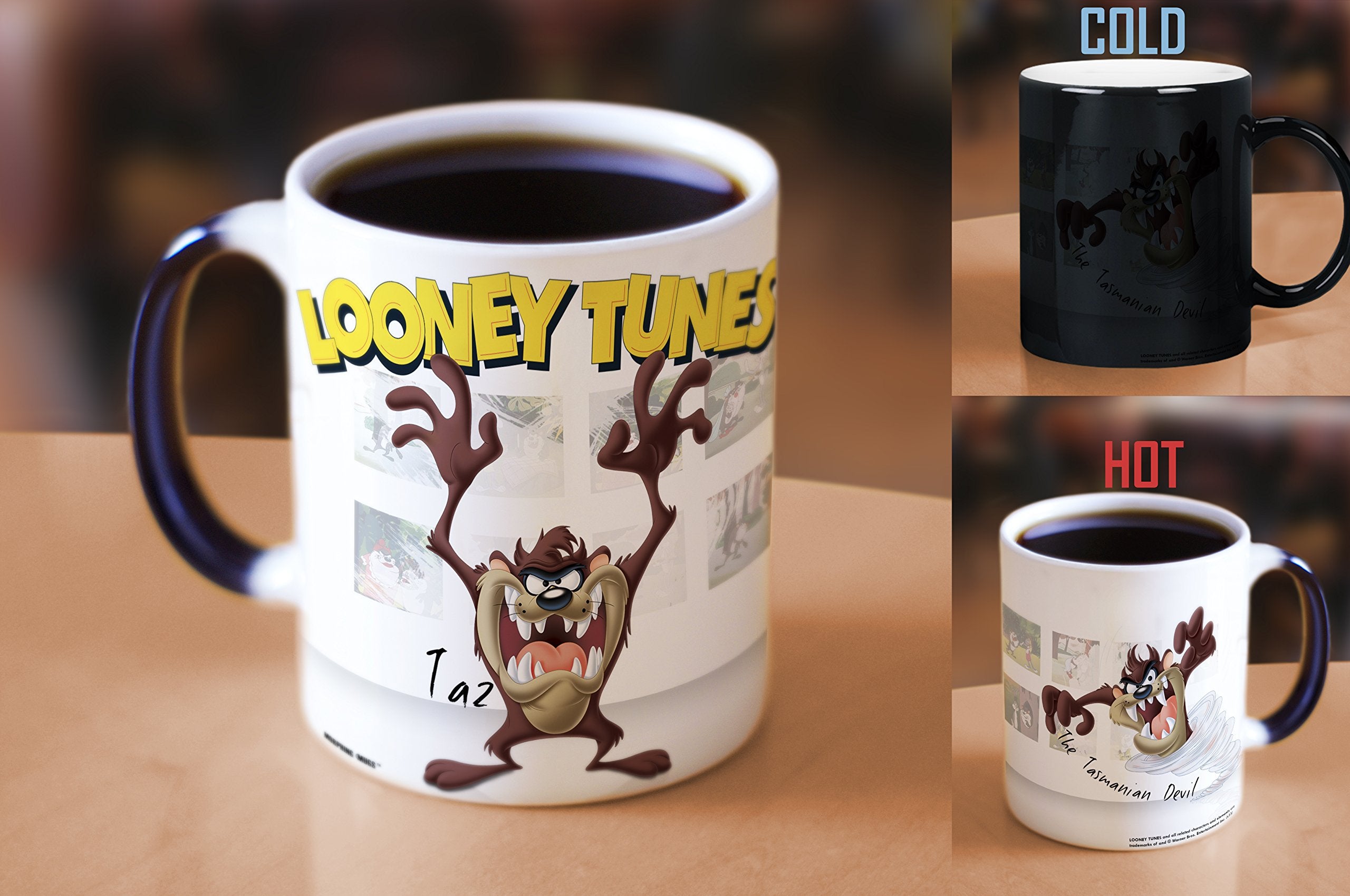 Morphing Mugs Looney Tunes Tazmanian Devil (Taz) Ceramic Mug, Black