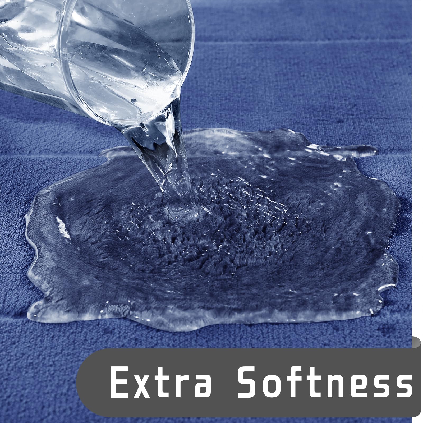 Yimobra Memory Foam Bath Mat Set, 2 Piece Soft Bathroom Rugs,31.5X19.8 And 24X20.4 U-Shaped Bathroom Rugs, Toilet Mat, Water Abs