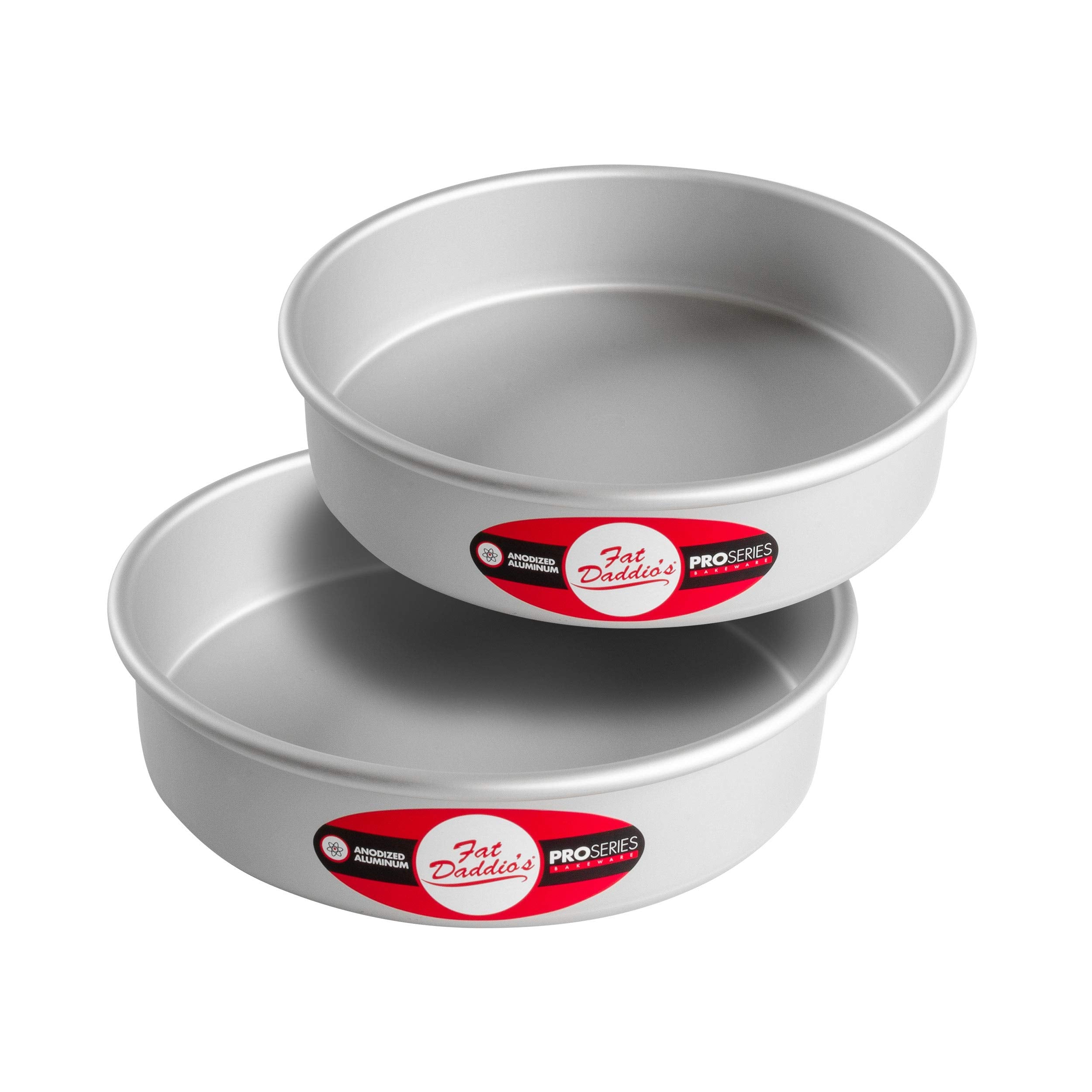 Fat Daddio'S Anodized Aluminum Round Cake Pans, 2 Piece Set, 8 X 2 Inch