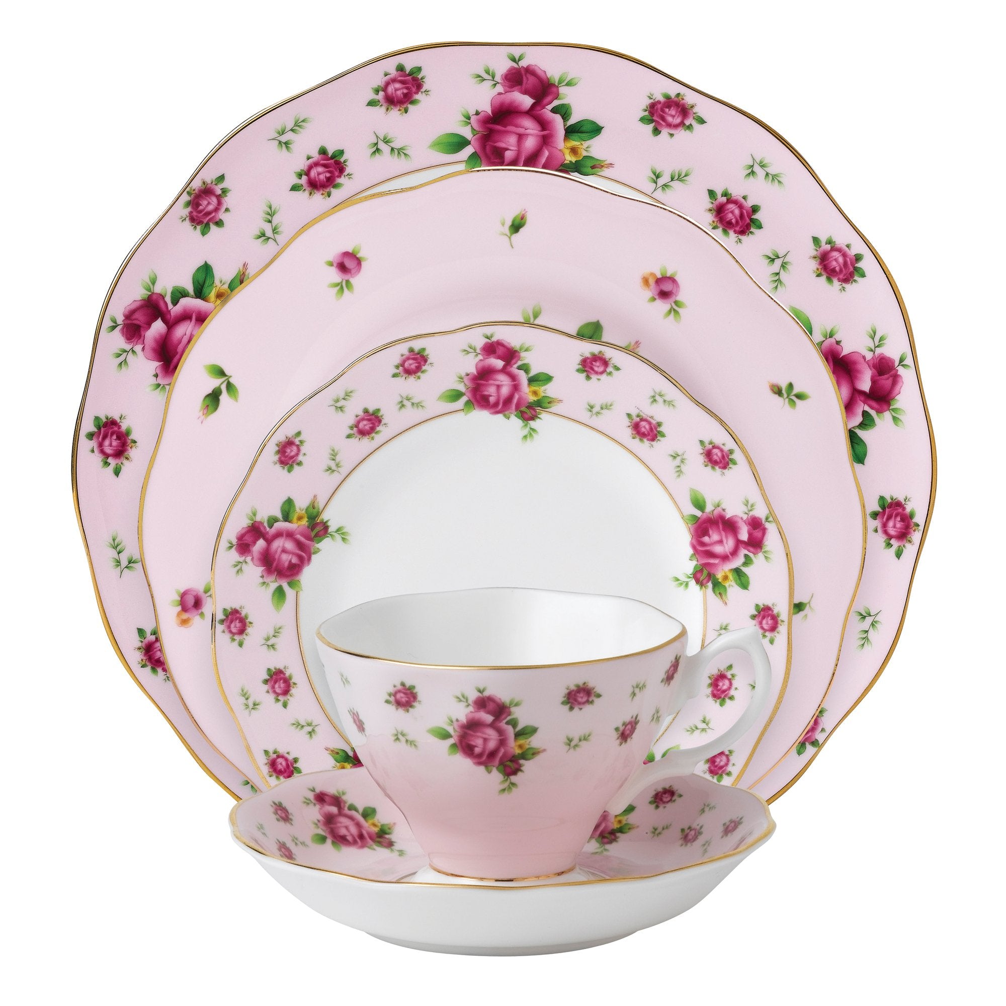 New Country Roses Royal Albert New Country Roses Pink 5-Piece Place Setting ...