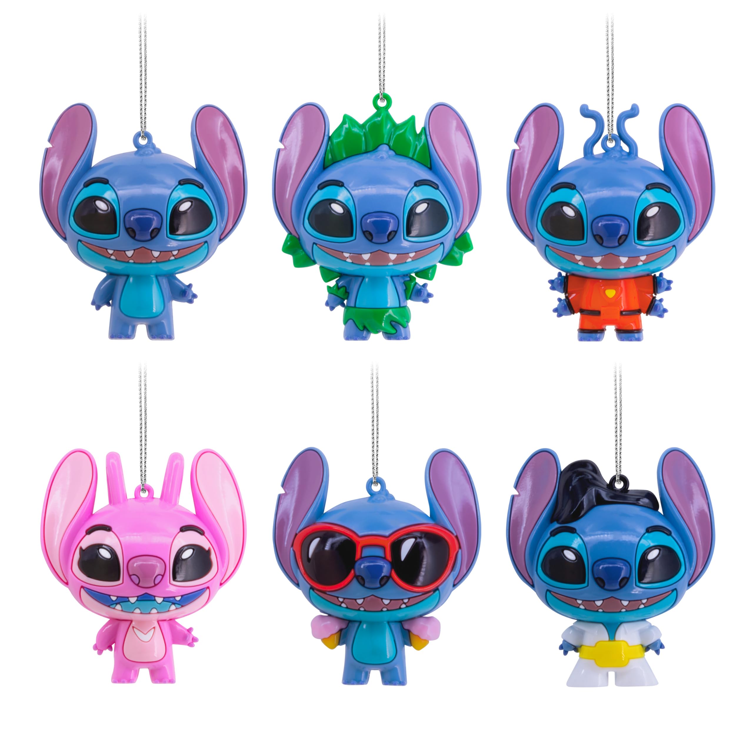 Hallmark Disney Stitch Series 1 Mystery Christmas Ornaments, Shatterproof, Set of 2, Gifts for Disney Fans