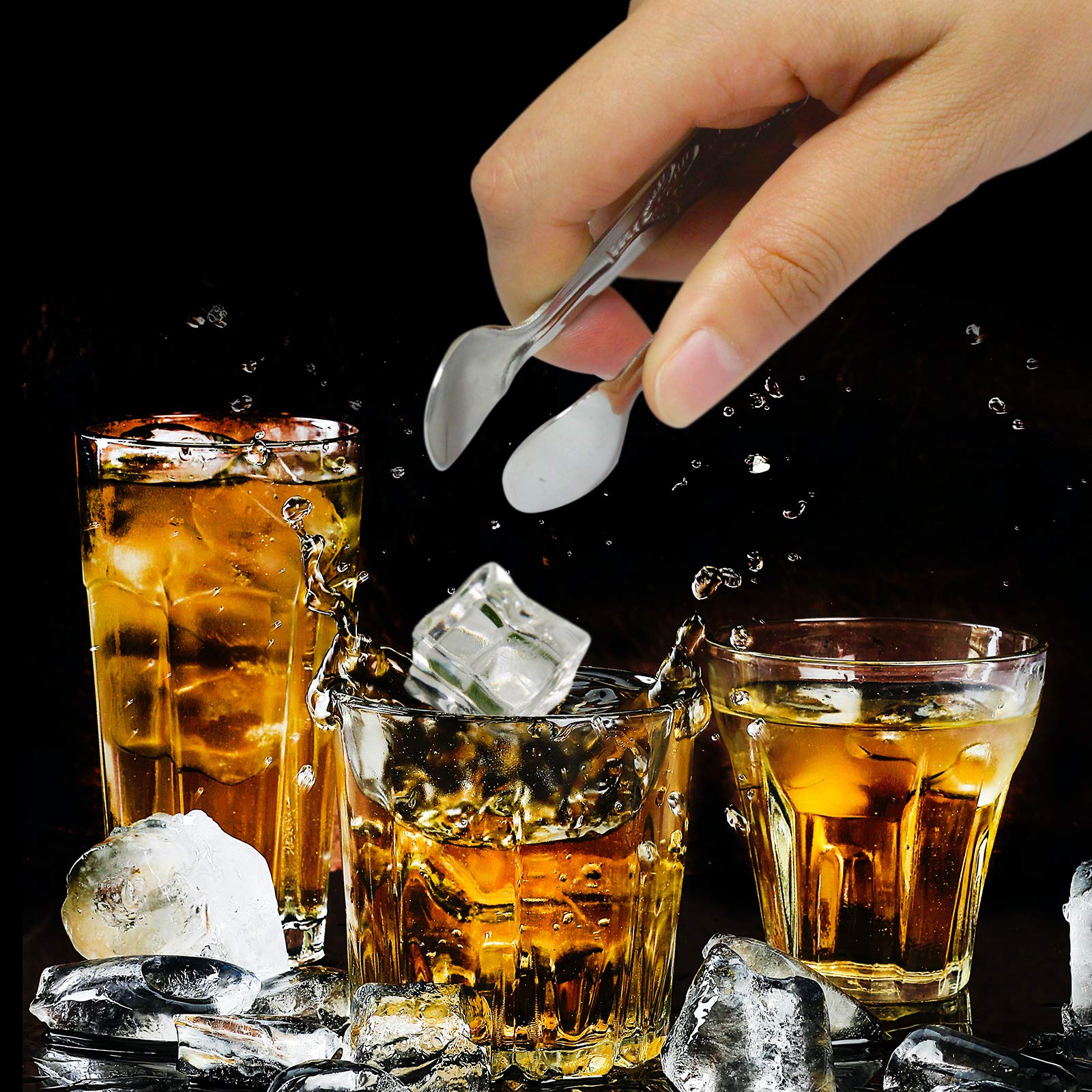 3Pcs Mini Serving Tongs, 4Inch Rose Stainless Steel Sugar Cube Tongs, Sliver Small Ice Tongs For Tea And Coffee Party, Appetizer