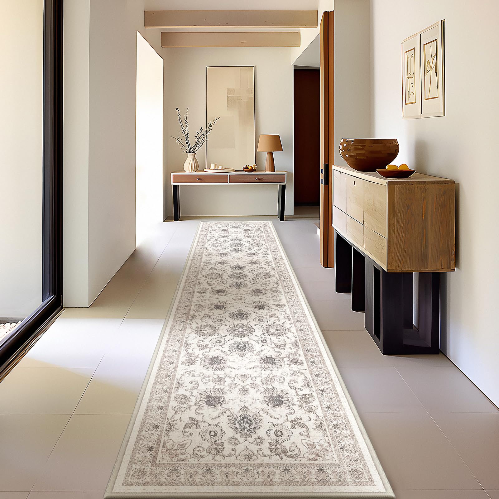 Phantoscope Hallway Runner Rug 2x10- Long Rug Runner Boho Washable Non-Slip Carpet for Kitchen Entryway Laundry Bedroom, Ultra