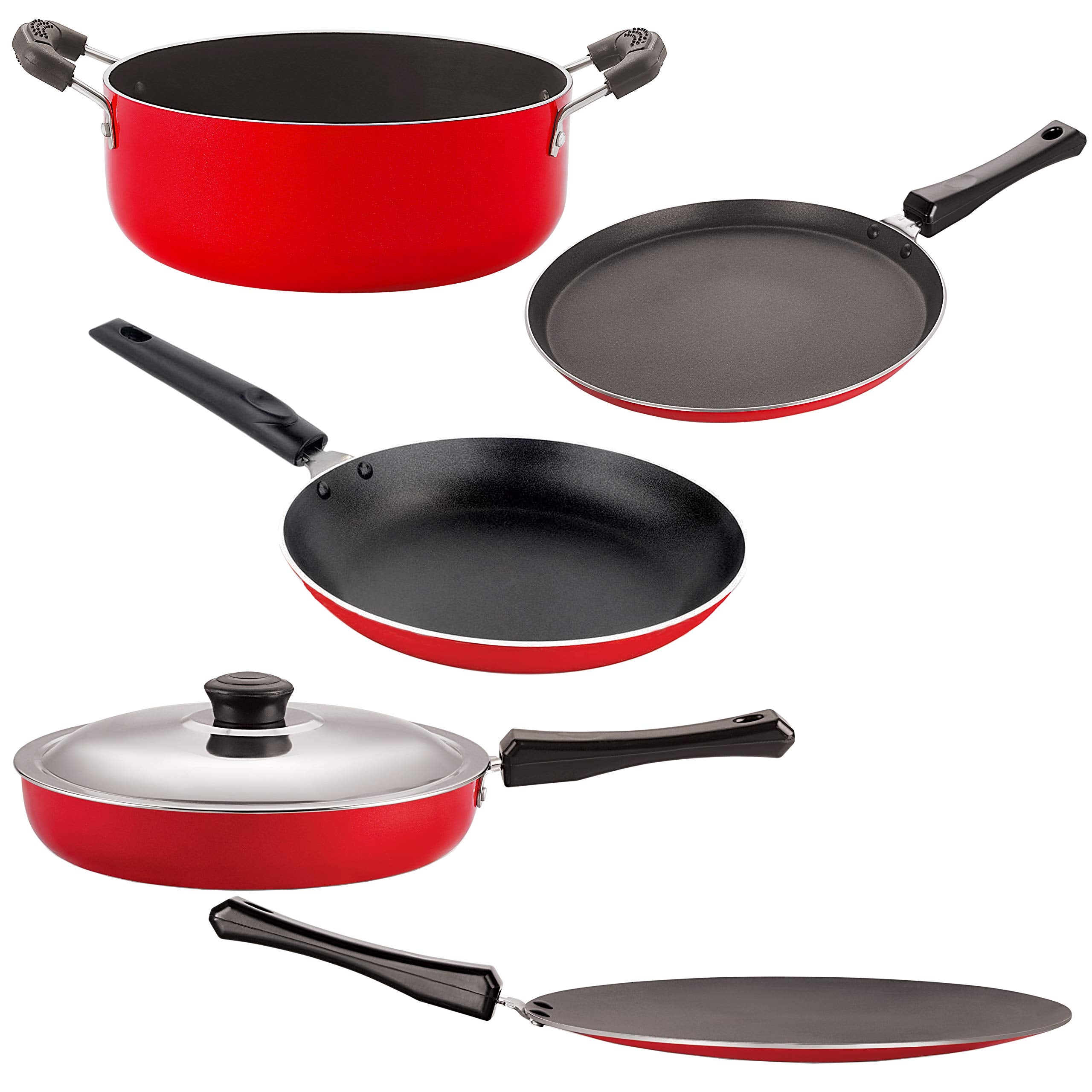 Nirlon NonStick 5 Piece NonInduction Dishwasher Safe Kitchenware Utensils Combo Set Offer With Bakelite Handle