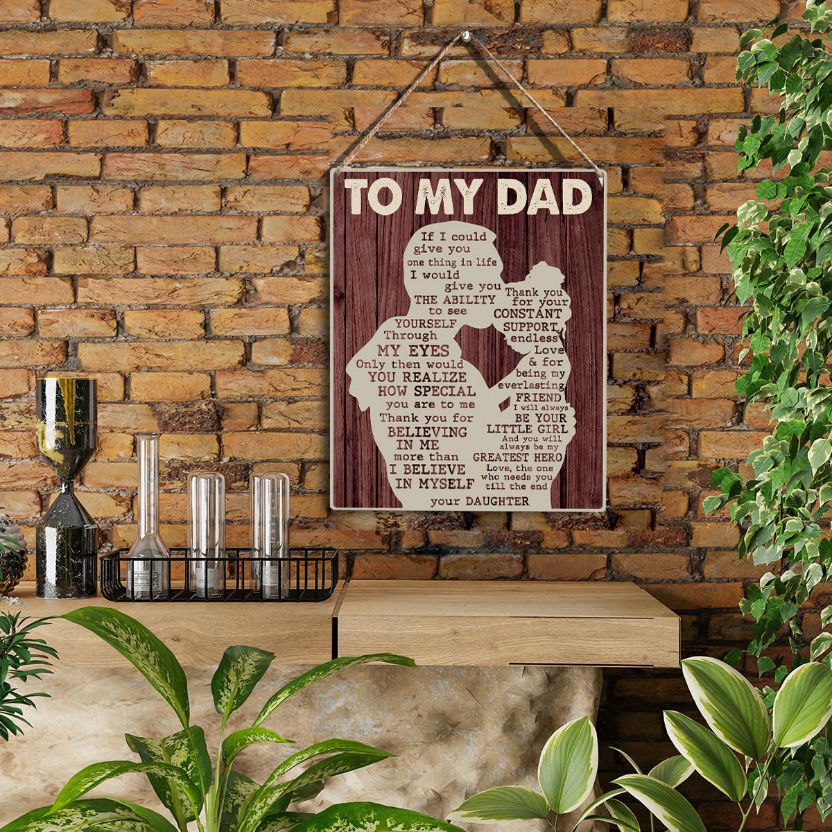 Gifts for Dad Fathers Day Gifts, Birthday Gifts for Dad, Dad Gifts from Daughter Anniversary Fathers Day Thanksgiving Wooden H