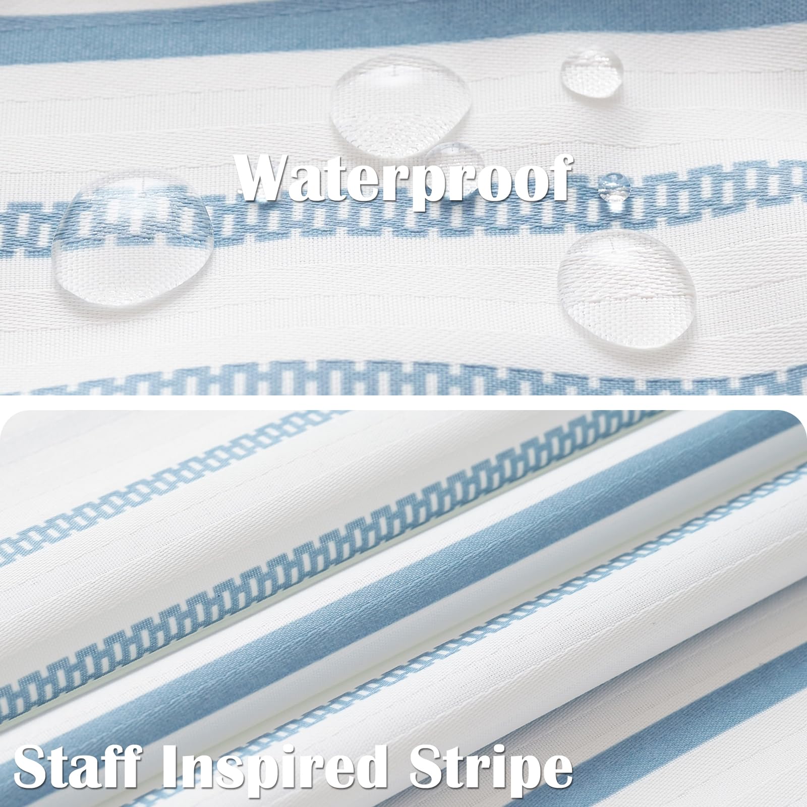 Jinchan Blue And White Striped Shower Curtain For Bathroom Modern Fabric Shower Curtain Waterproof In Bath 70X72 Inches Shower C