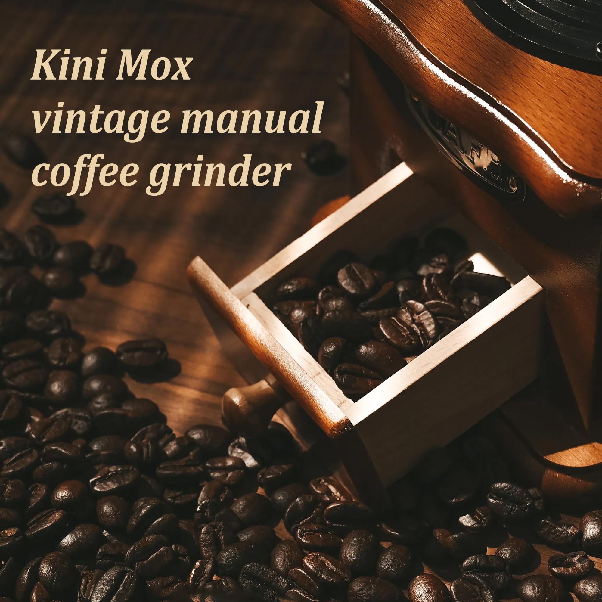 Manual Coffee Grinder Vintage Wooden Coffee Bean Grinder Hand Grinder Roller Antique Coffee Mill For Making Mesh Coffee Classic