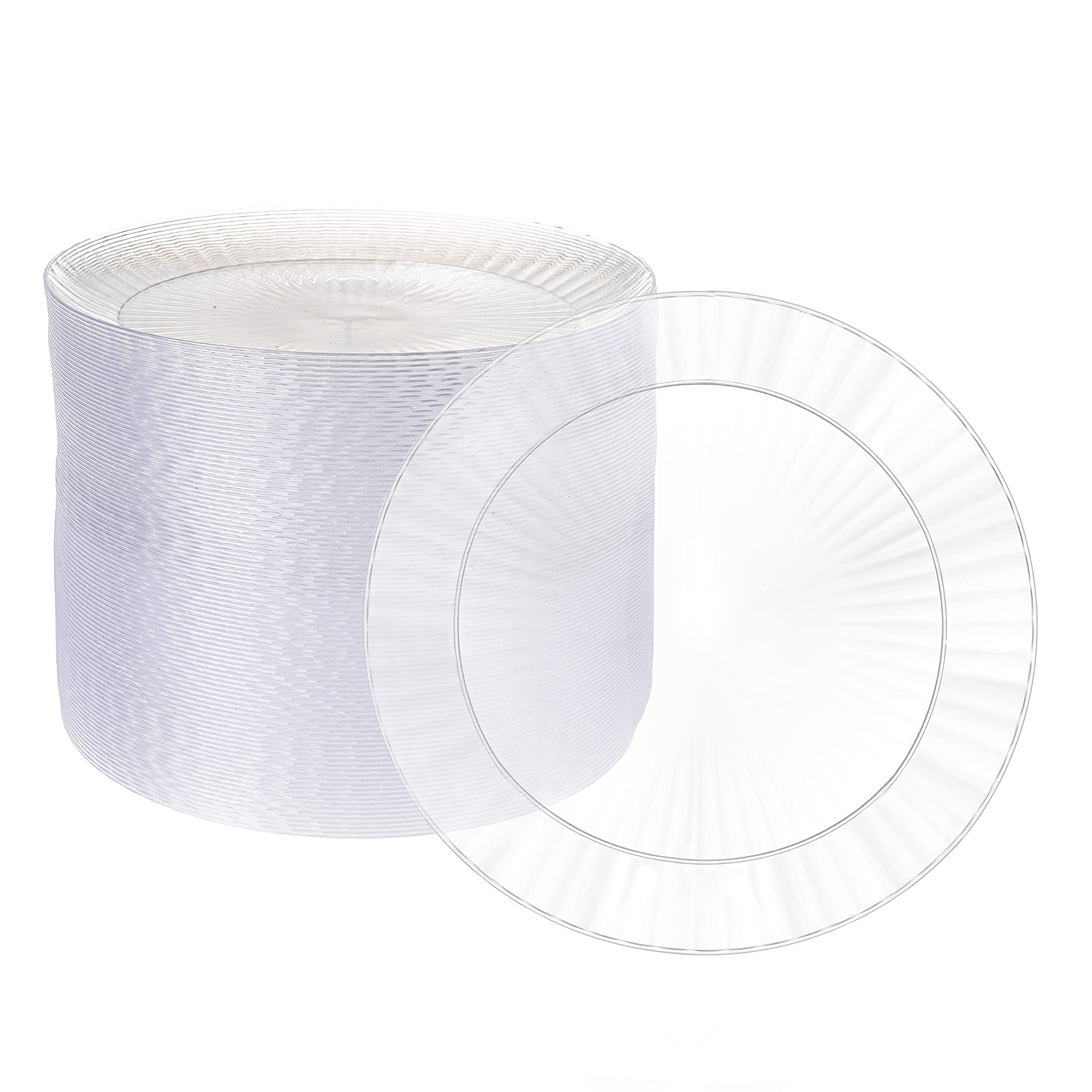Ilyapa 100 Pack 6 Inch Disposable Dessert Plates, Plastic Clear Party Plates Sets For 100 Guests, Clear Appetizer Plates 6 Inch,