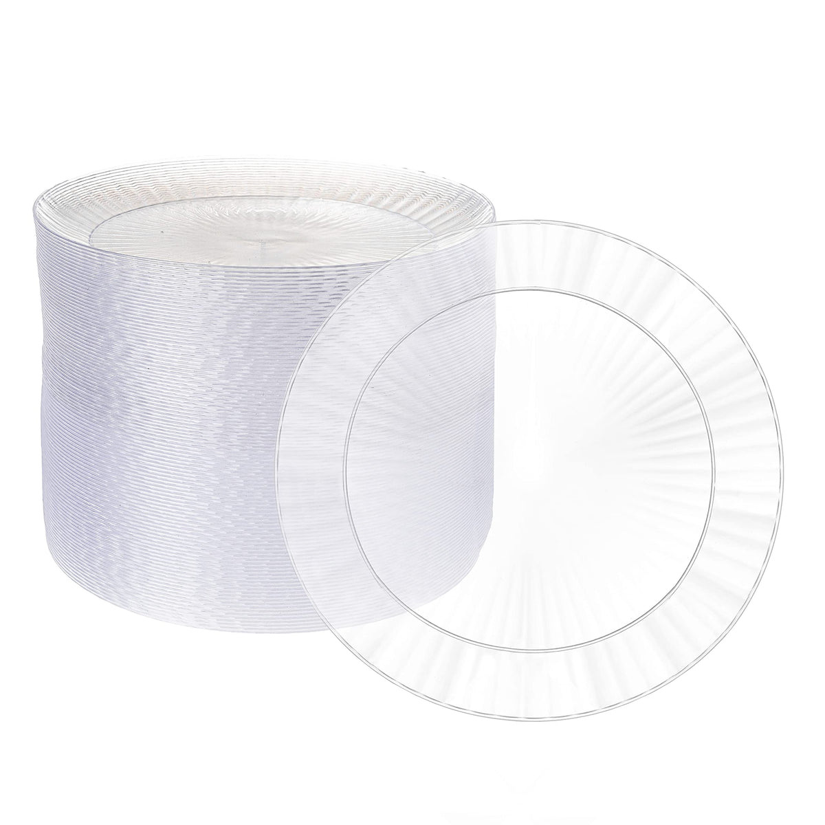 Ilyapa 100 Pack 6 Inch Disposable Dessert Plates, Plastic Clear Party Plates Sets For 100 Guests, Clear Appetizer Plates 6 Inch,