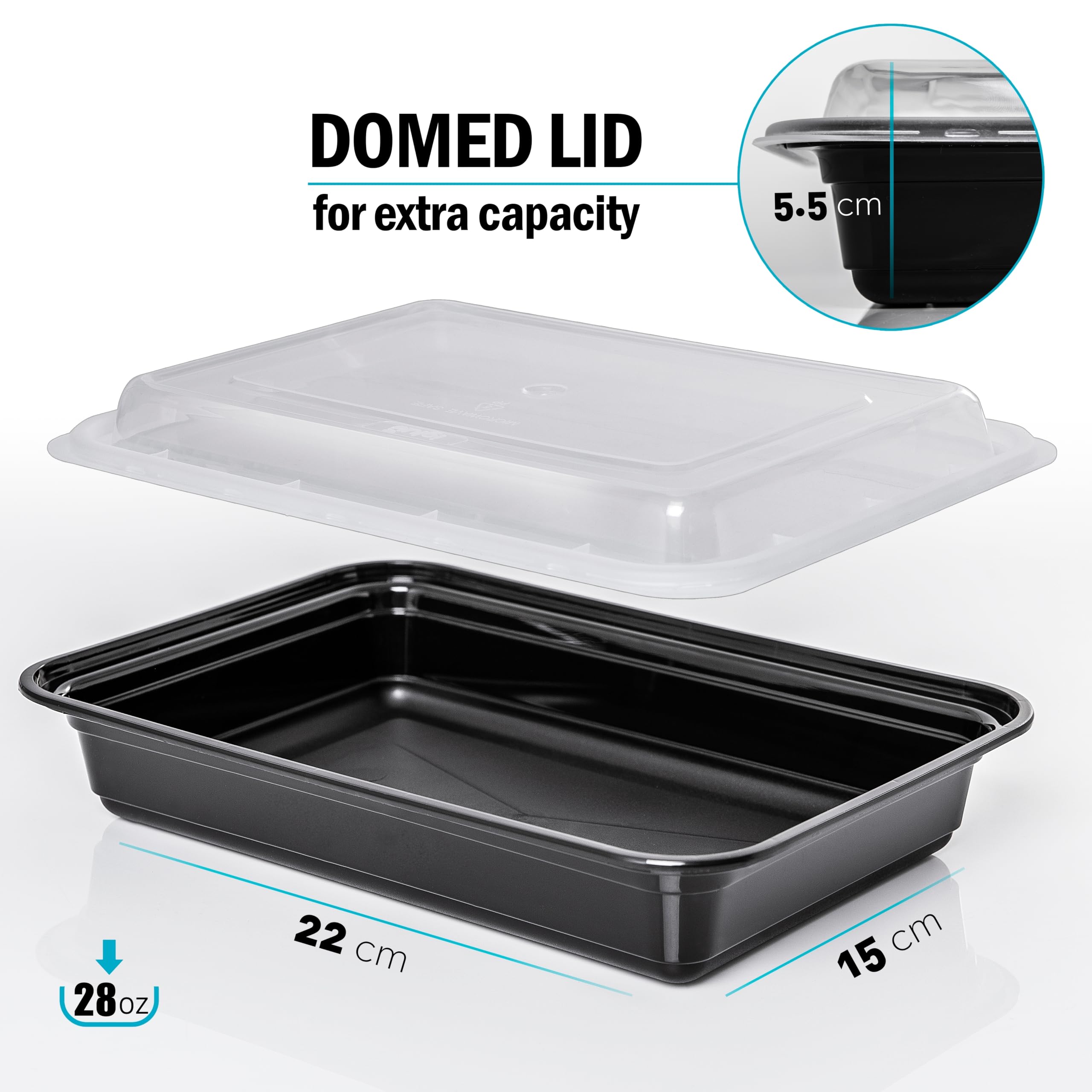 Igluu Meal Prep containers 10 pack] 1 compartment with Airtight Lids - Plastic Food Storage Bento Box - BPA Free - Reusable Lunch Boxes - Microwavable  Freezer and Dishwasher Safe (28 oz)