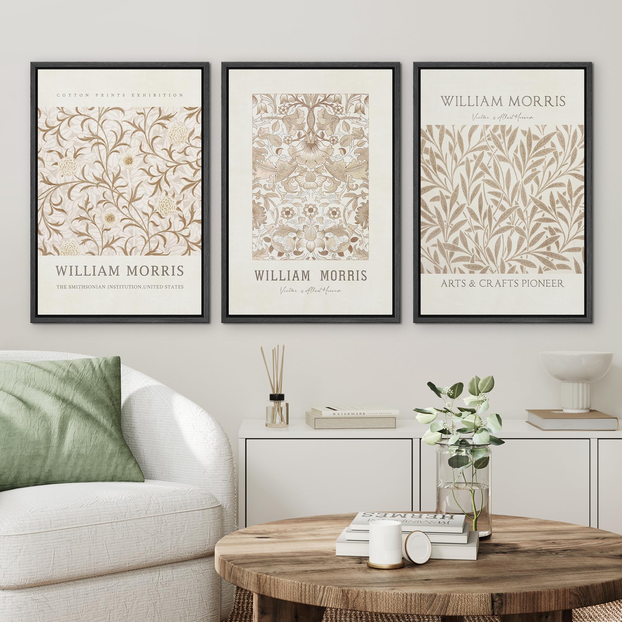 Wall26 Framed Canvas Print Wall Art Set William Style Cotton Prints Exhibition Illustrations Modern Art Decorative Floral Botani