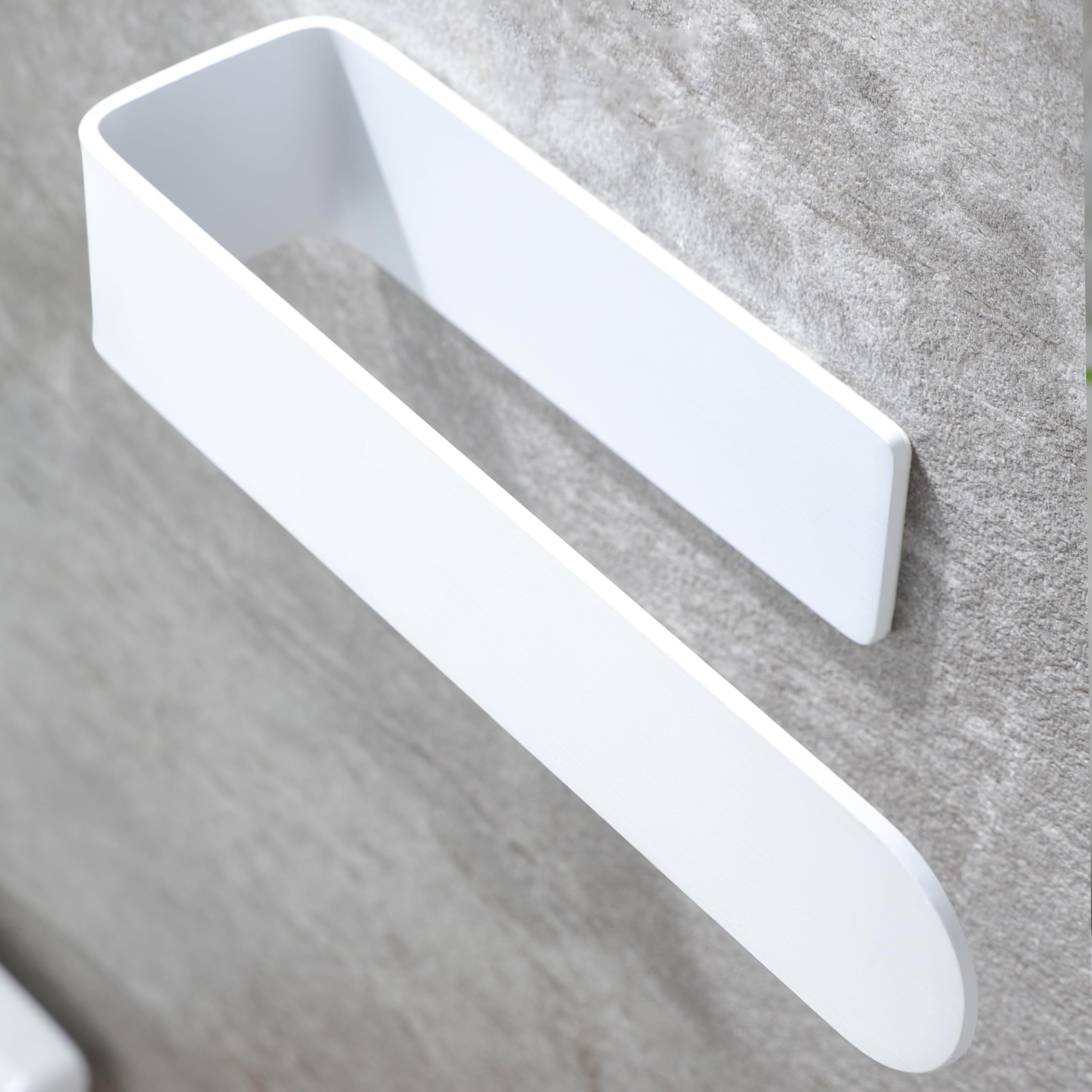 Taozun Adhesive Hand Towel Holder, 2-Pack White Towel Racks For Bathroom And Kitchen, Stainless Steel Hand Towel Bar/Towel Ring