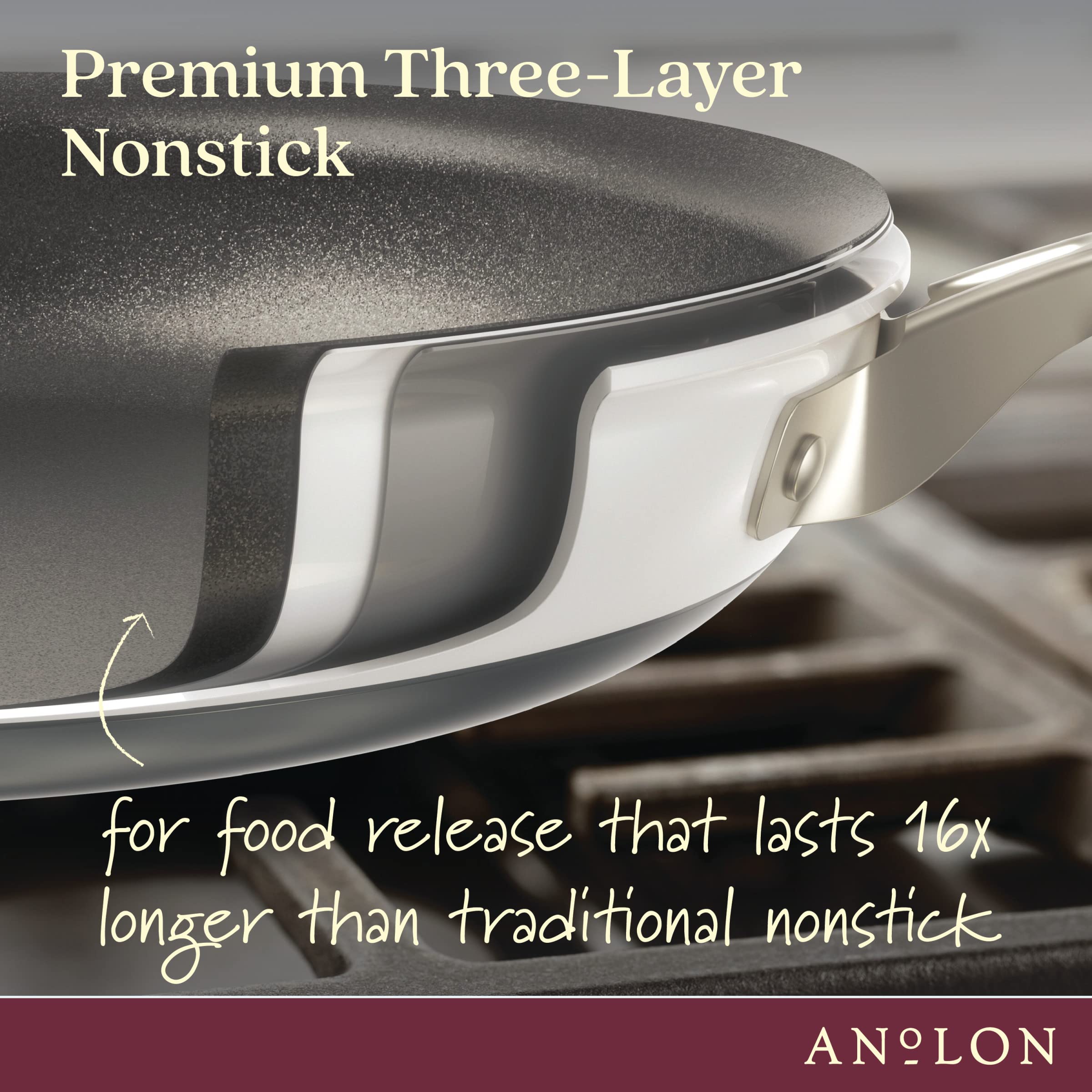 Anolon Achieve Hard Anodized Nonstick Frying Pan/Skillet, 10 Inch, Cream