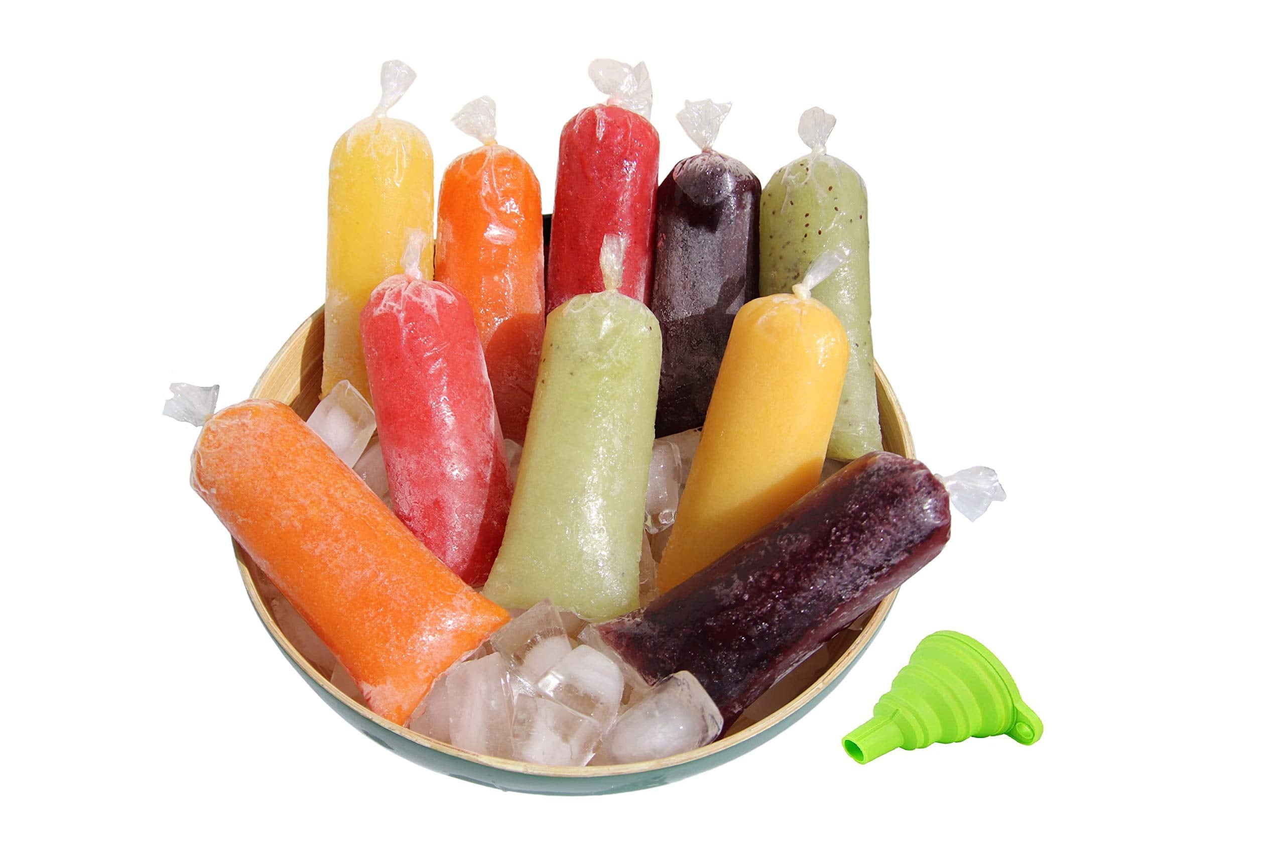 Boliz 200 Pack Popsicle Mold Bags for Ice Pops Frozen Icies Yogurt Fruit Candy Bolis Durofrio Charamuscas| 3 x 10 inches| comes 