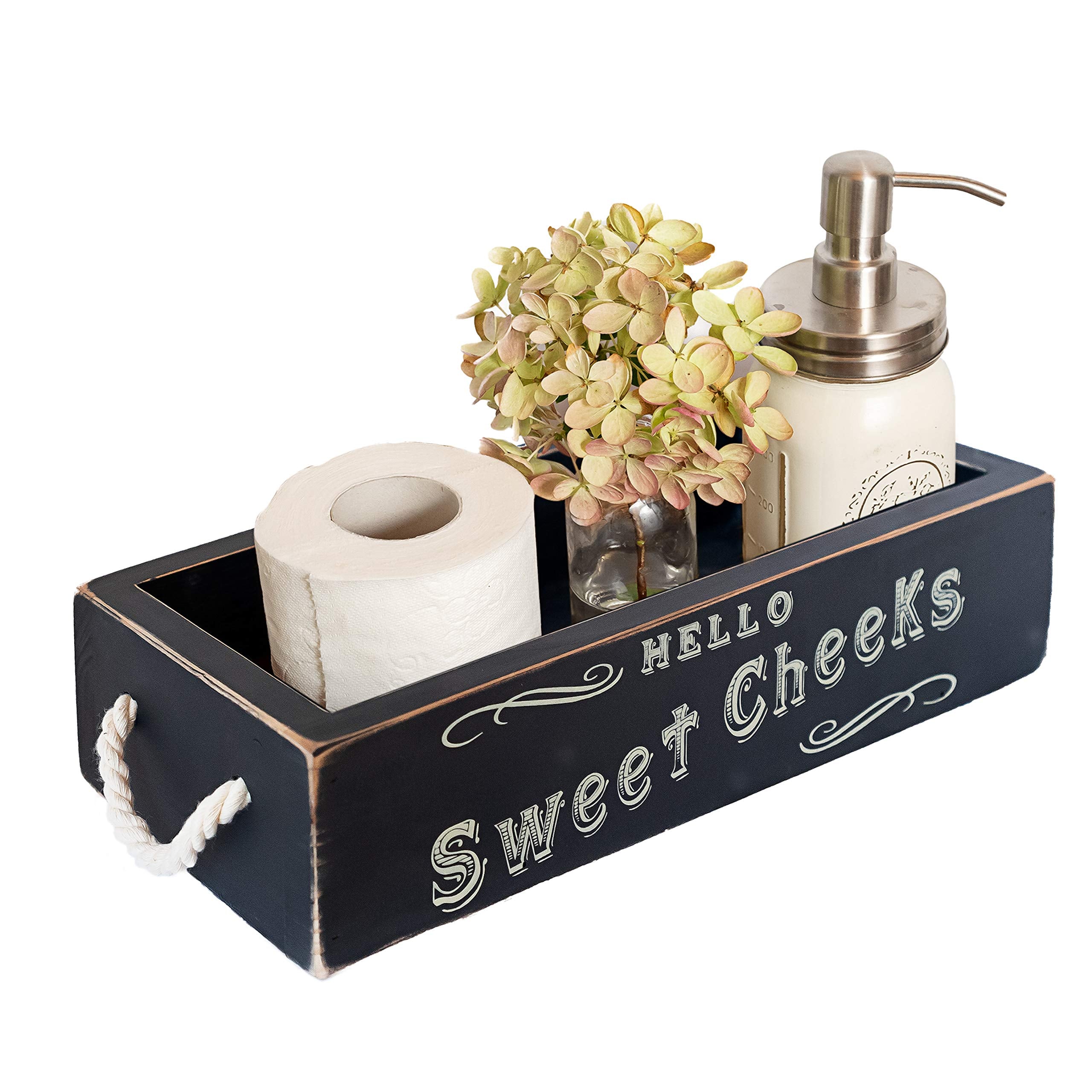 Nice Butt Bathroom Decor Box, One Box With Print On 2 Sides Farmhouse Nice Butt Toilet Paper Holder, Back Of Toilet Decor Funny
