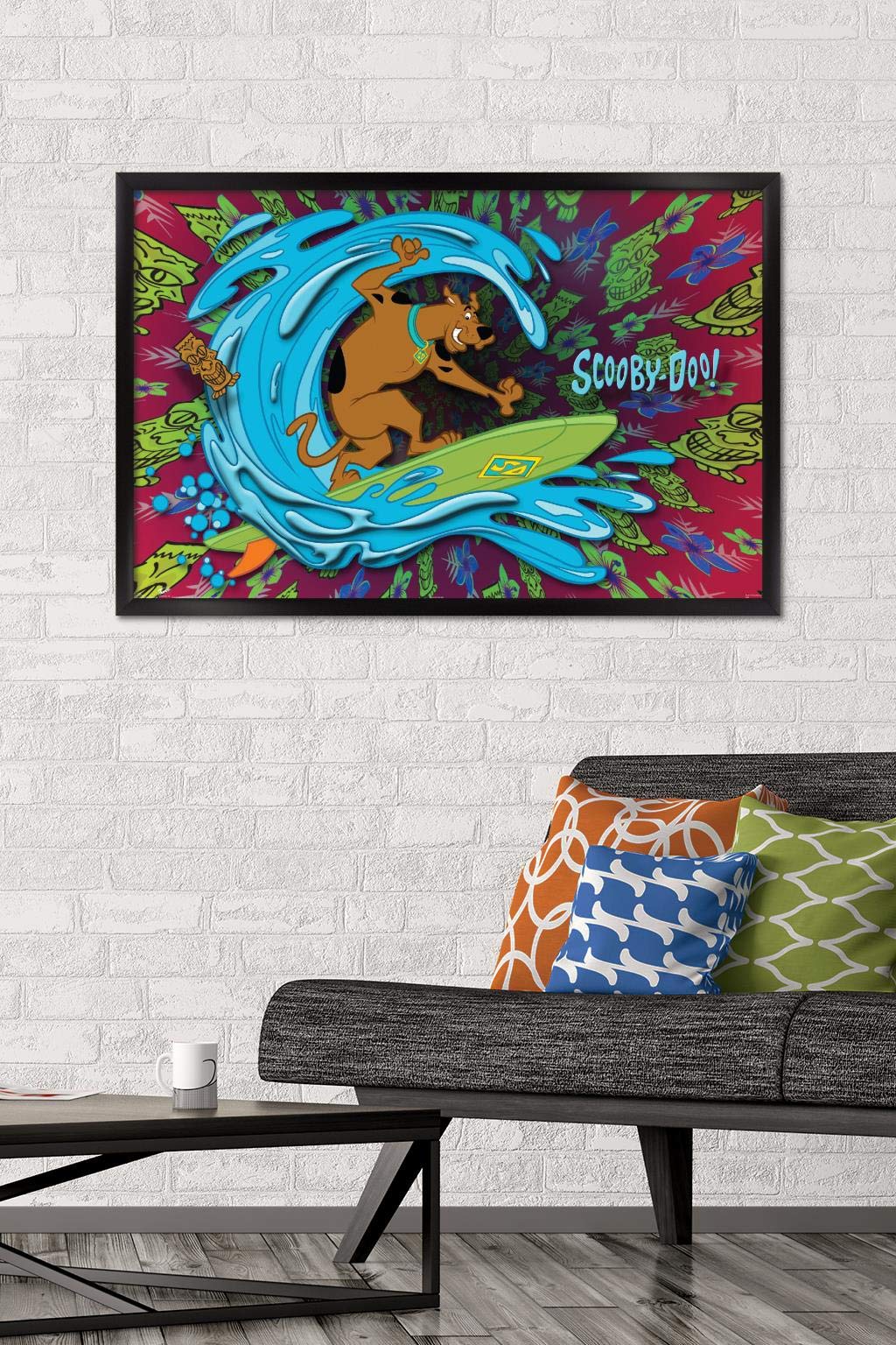 Trends International Scooby-Doo - Surf Wall Poster, 22.375'' X 34'', Black Framed Version