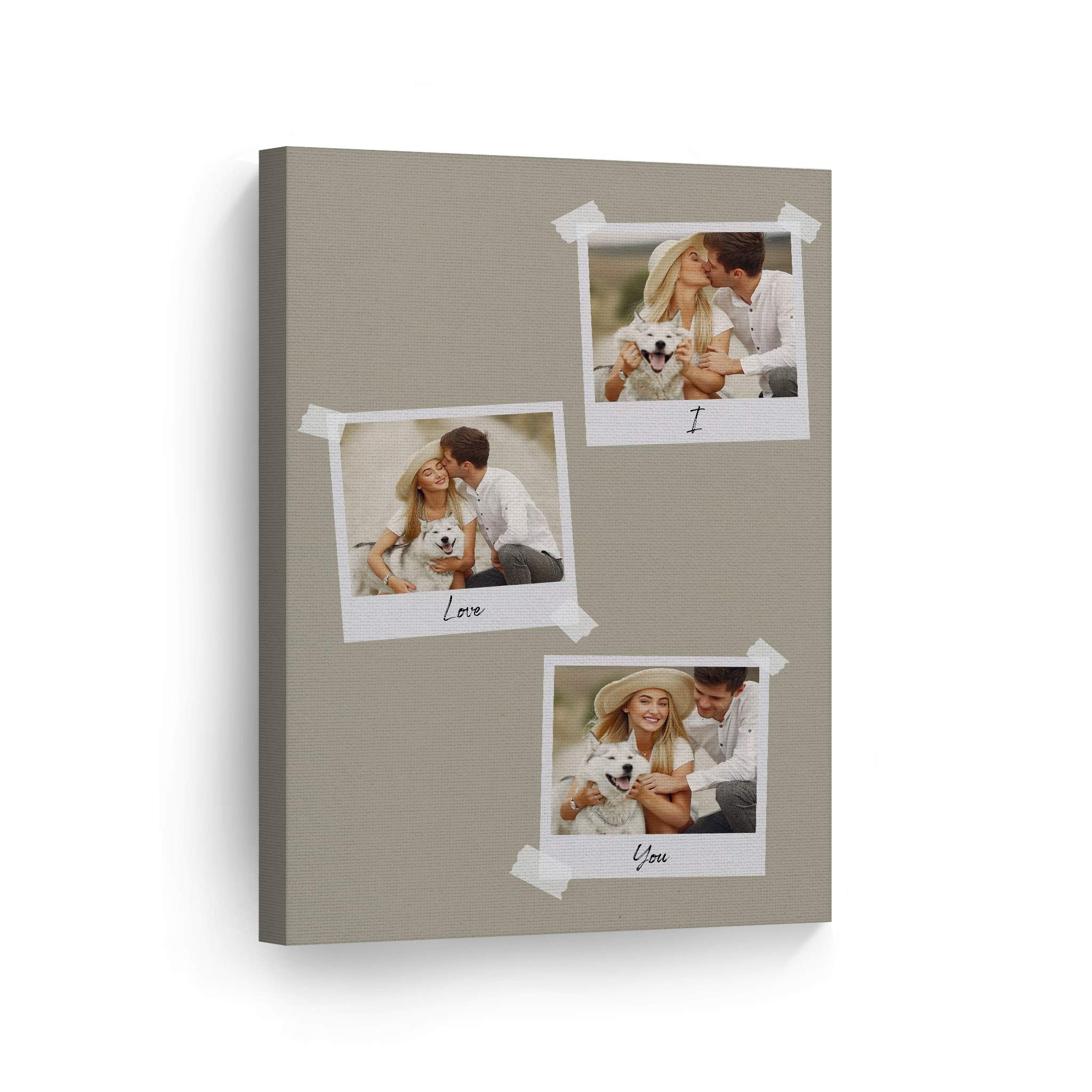 Smile Art Design Custom Photo Print Canvas Print With Your Photos Personalized Photo 3 Images Polaroid Photo Collage Picture Gre