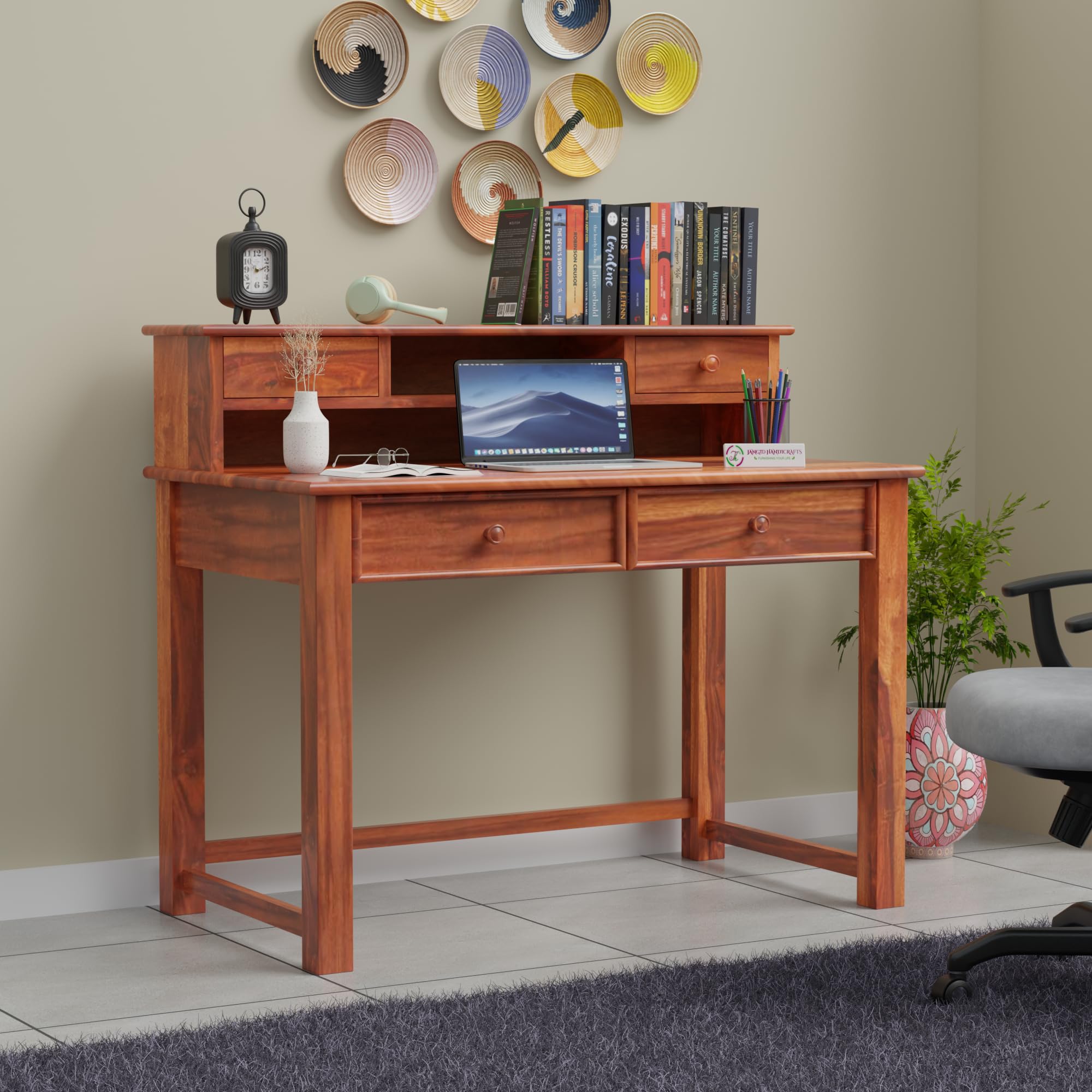 Jangid Handicraft Solid Sheesham Wood Study Table For Adults | Computer Table For Home | Wooden Writing Desk Work From Home Tabl