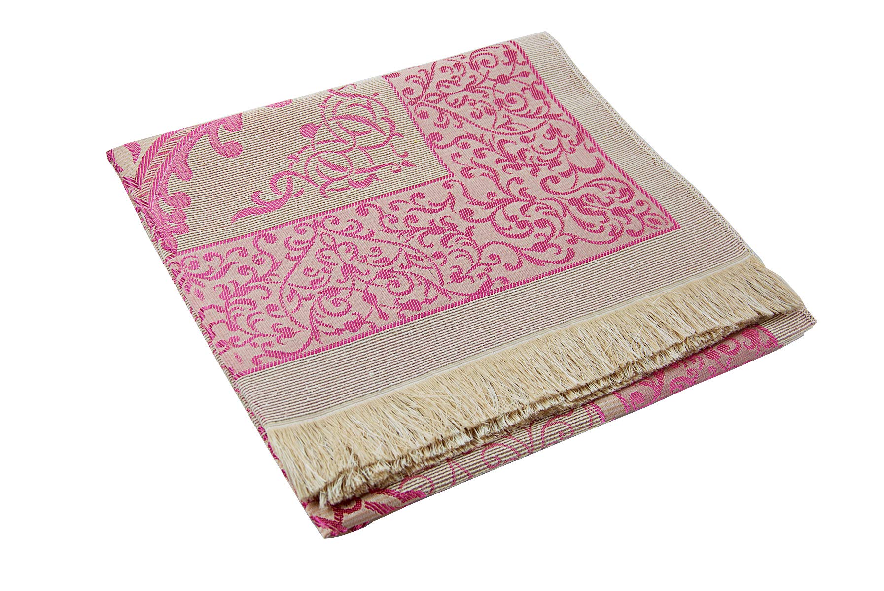 ihvan online Muslim Prayer Rug and Prayer Beads with Elegant Design Cylinder Gift Box, Janamaz, Soft Sajadah, Islamic Gifts Set,
