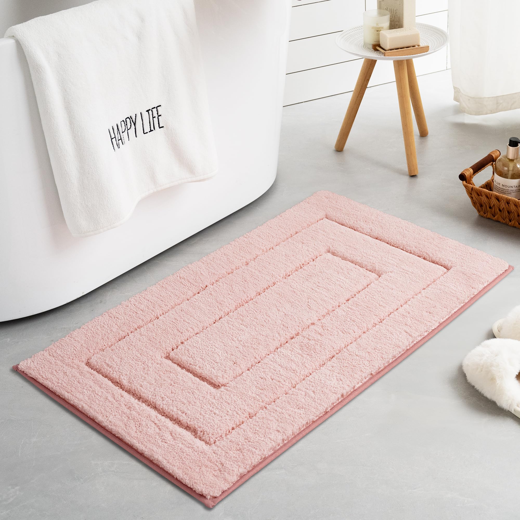 Granny Says Pink Bathroom Rugs Non Slip Washable, 24''X 36'', Soft Bath Mats For Bathroom, Microfiber Shag Rug, Absorbent Bathro