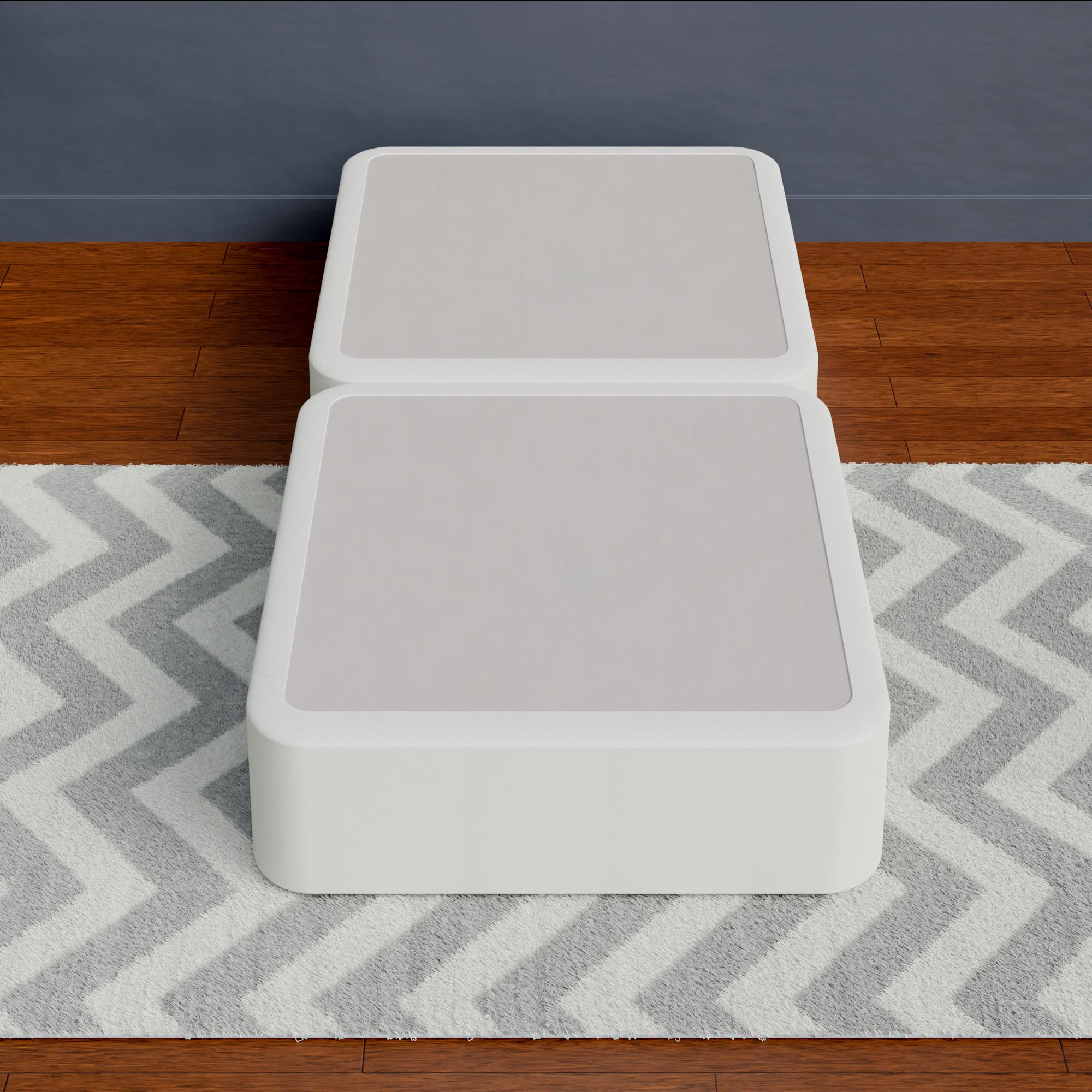 Continental Sleep 8-Inch Fully Assembled Metal Traditional Box Spring/Foundation For Mattress Set, Twin Xl, Grey And White