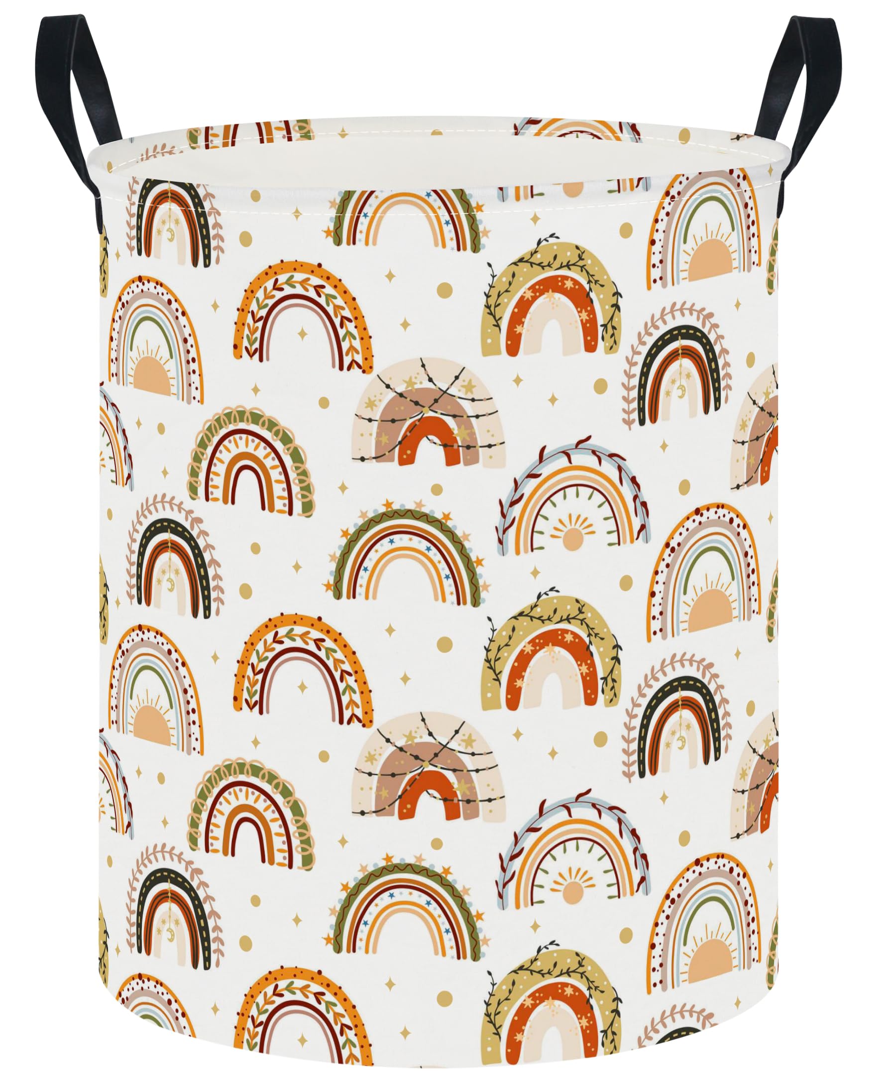 Clocor Large Laundry Basket,Waterproof Nursery Hamper,Collapsible Fabric Storage Container,Room Decor,Gift Basket(Boho Rainbow