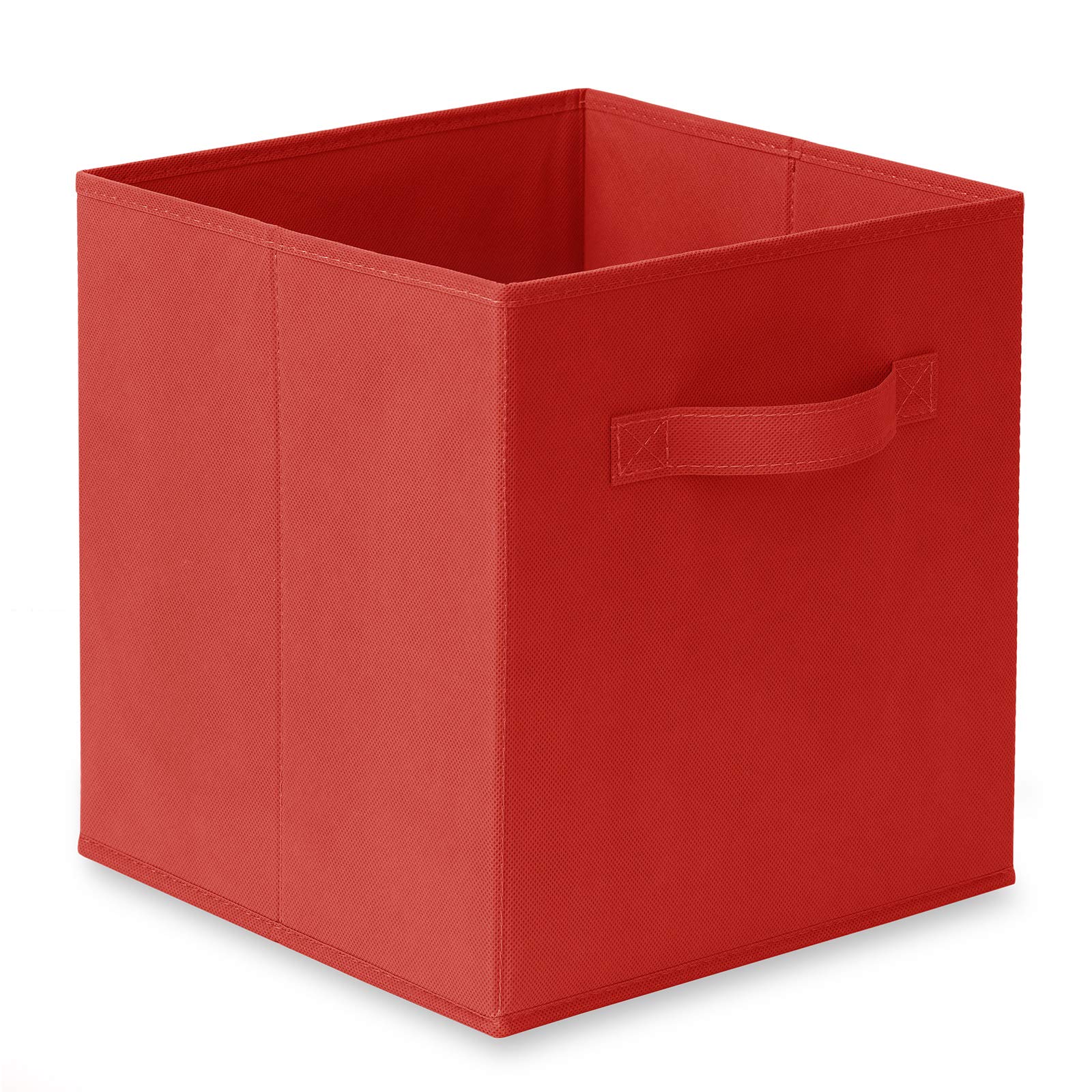 Casafield Set of 6 Collapsible Fabric Cube Storage Bins  Red - 11'' Foldable Cloth Baskets for Shelves  Cubby Organizers & More