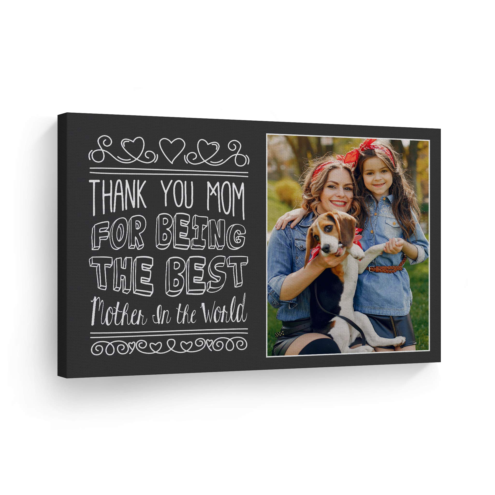 Smile Art Design Custom Photo Print Canvas Print With Your Photo Personalized Photo Thank You Mom For Being The Best Mother In W