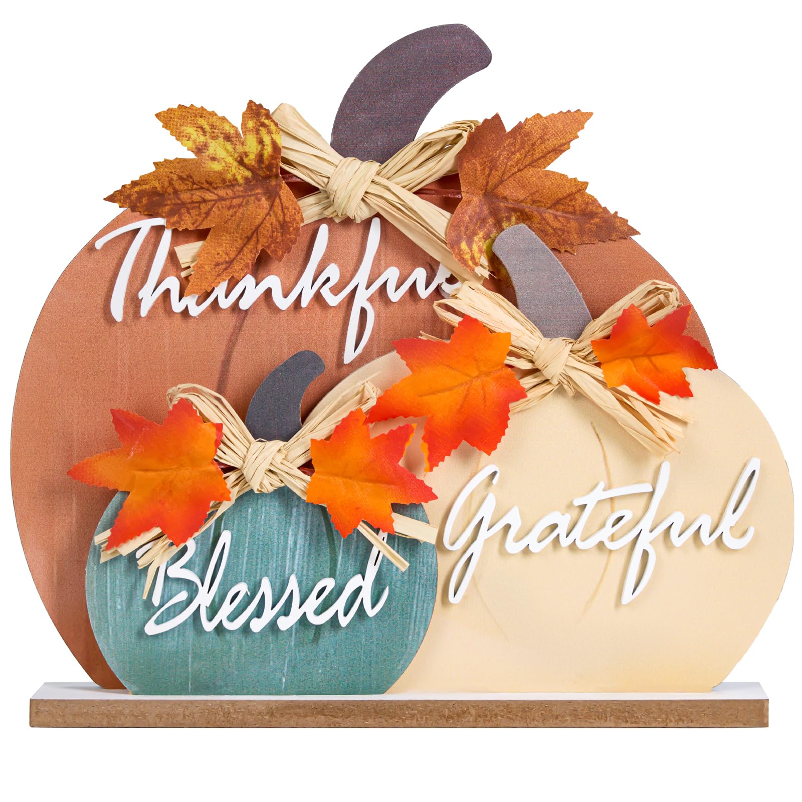 LXDNBGO Fall Pumpkin Decor, Thanksgiving Fall Decorations for Home, Farmhouse Wooden Pumpkin Autumn Decor, Thanksgiving Decorati