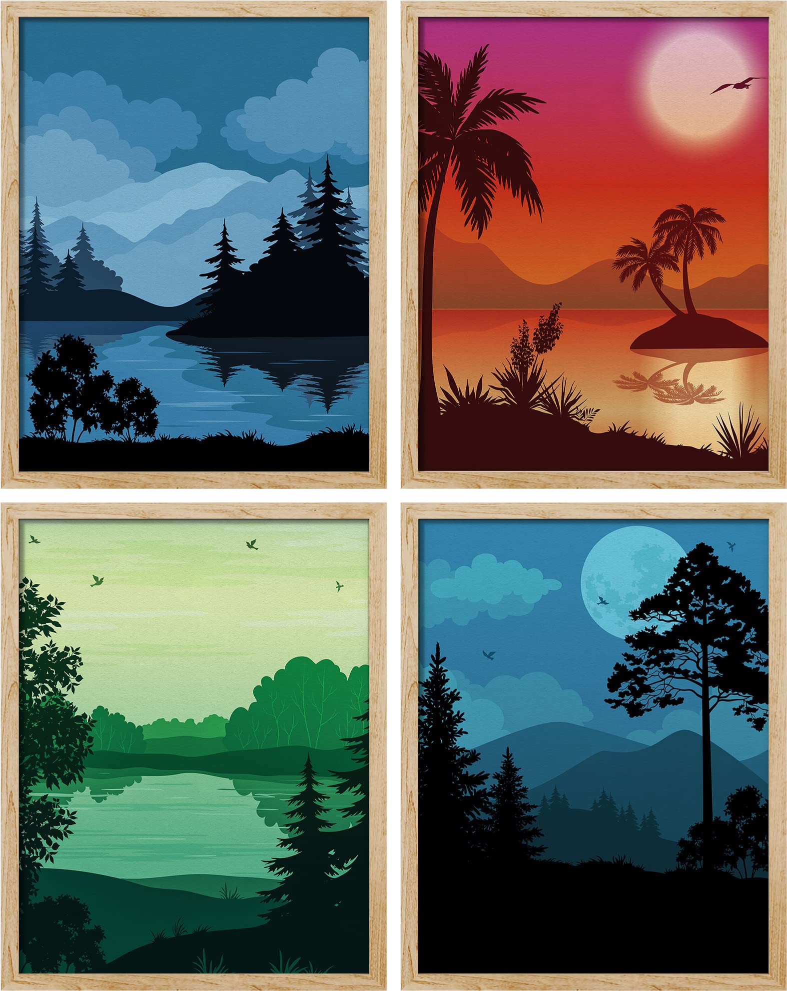 Signwin Poster Bathroom Decor 11 ''X14 ''X 4, Wall Art Room Decor Multicolor For Living Room, Bedroom, Office Country Vibrant Tr