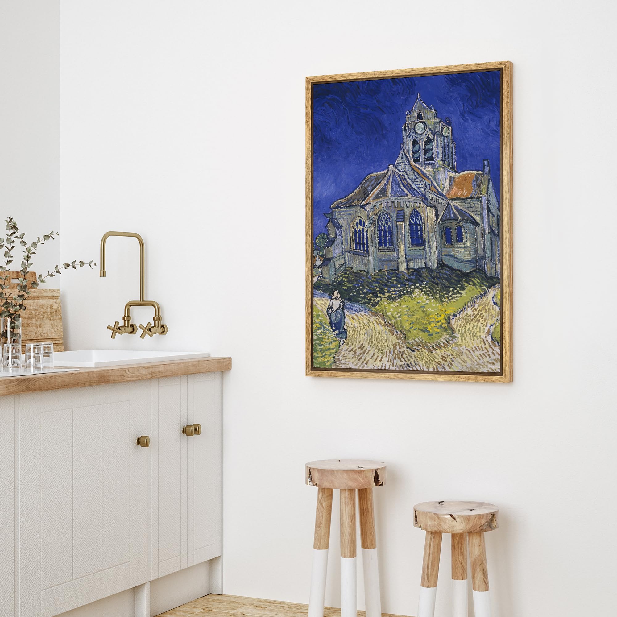 Wall26 Framed Canvas Print Wall Art Valley With Ploughman By Master Artist Vincent Van Gogh Nature Wilderness Illustrations Fine