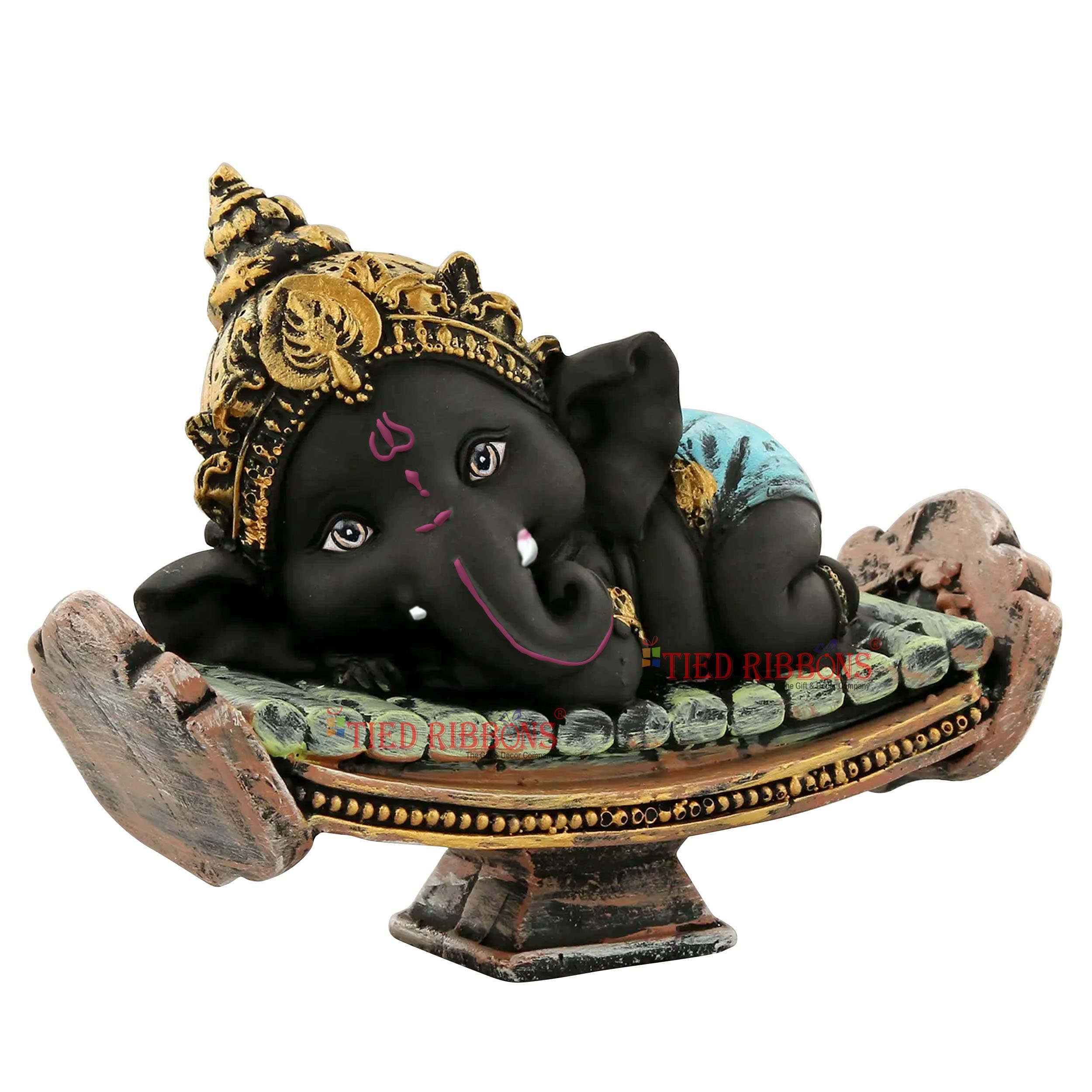 TIED RIBBONS Resin Ganesh Statue Murti For Festival Office Home Dcor Living Room Decoration Items For Home Living Room Pooja Roo