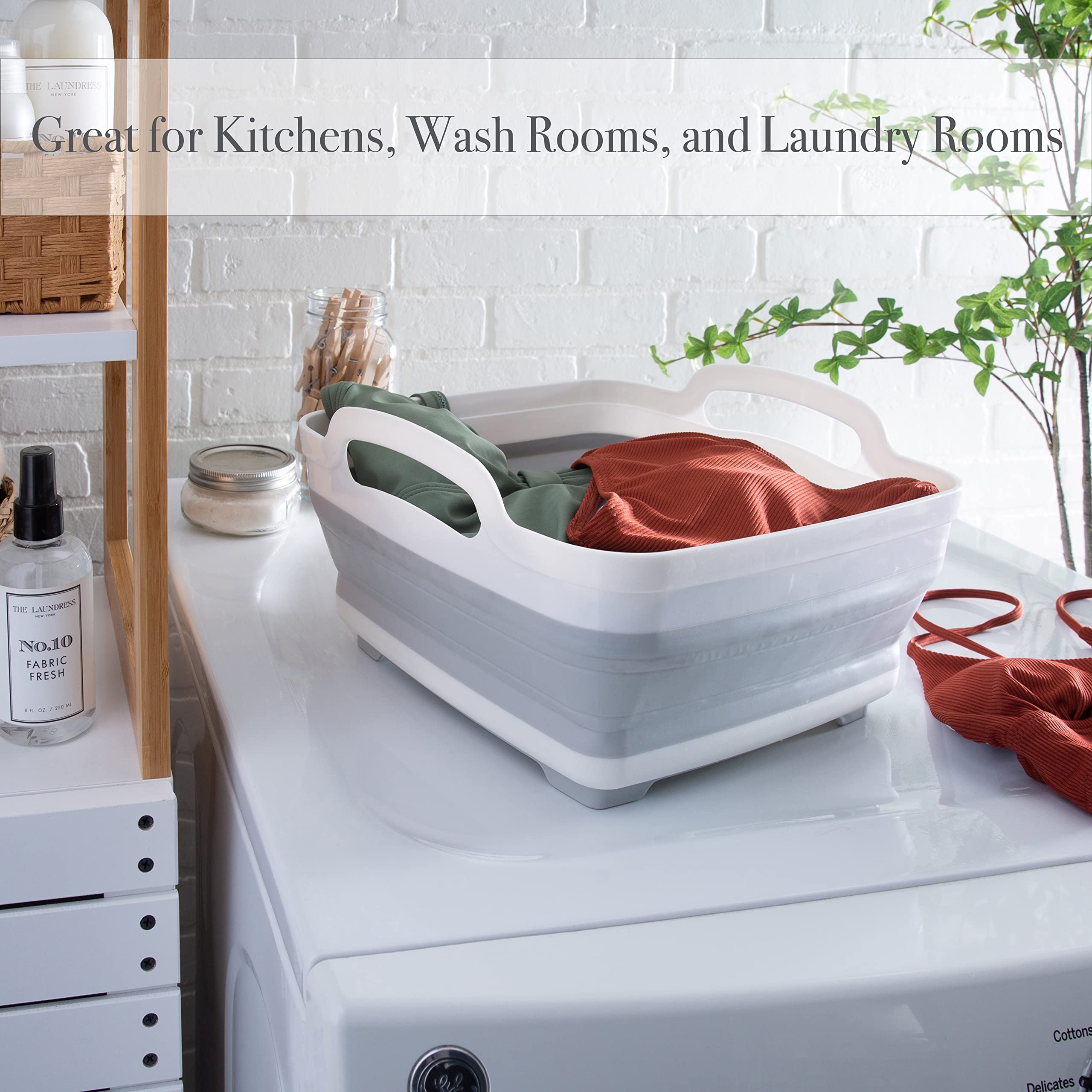 Kitchen Details Collapsible Wash Basin | Self Draining Design | Large Flexible Design | Protect Dinnerware | Self Draining | Spa