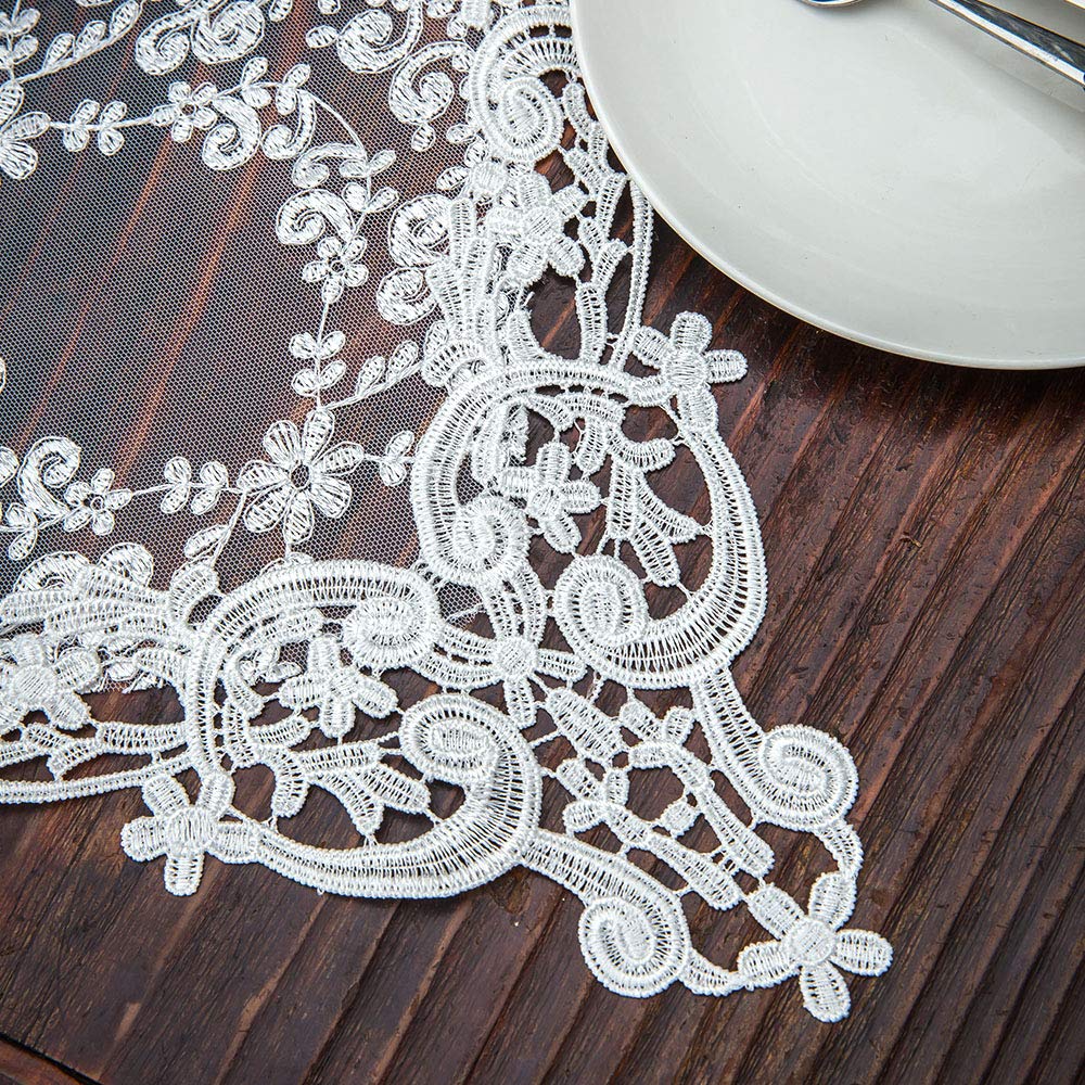 Artable Rectangle Table Runner Lace Macrame Embroidered Table Runners With Exquisite Vintage Shabby Chic For Holiday Wedding Lon