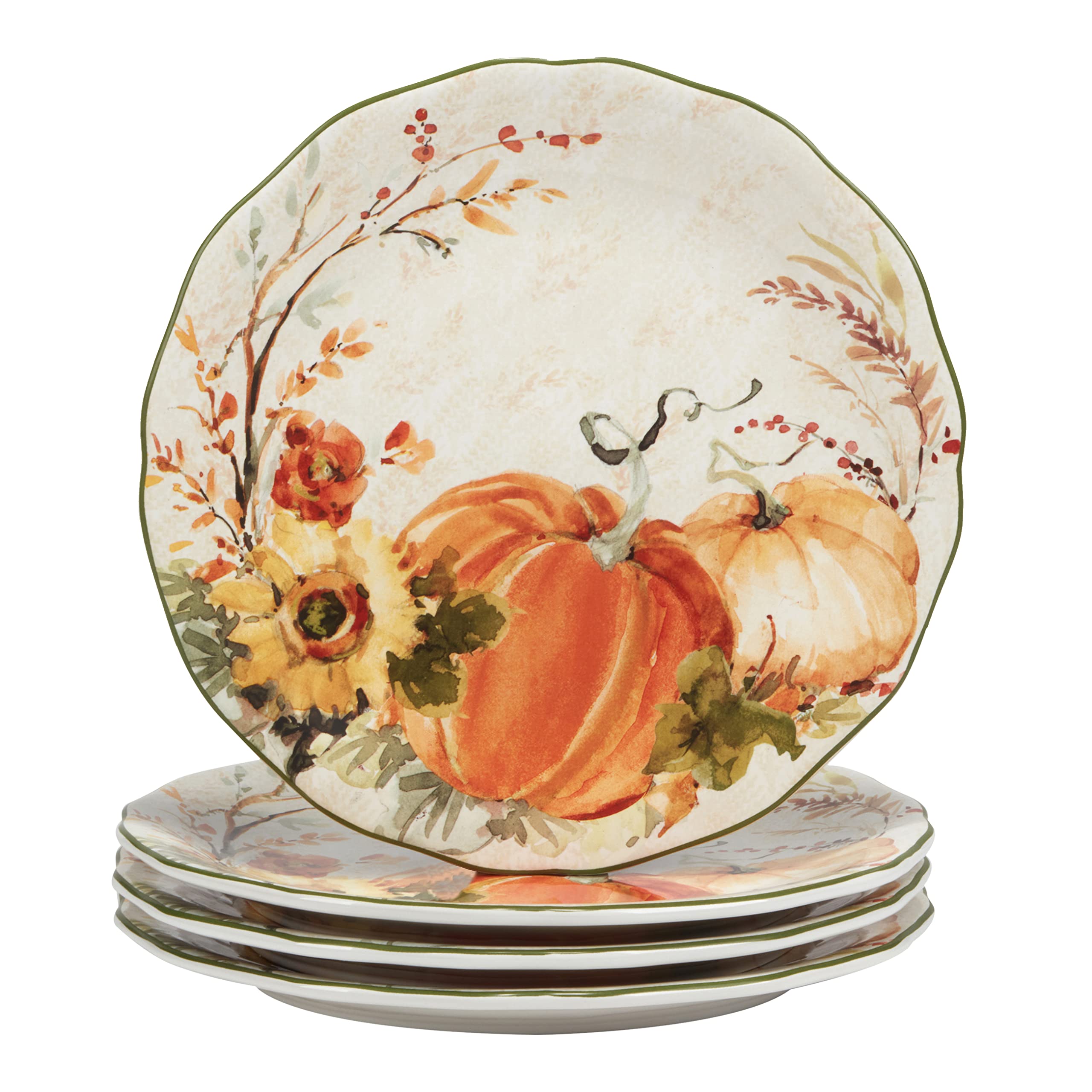 Certified International Harvest Morning 11 Dinner Plates, Multicolor, Large, Set of 4