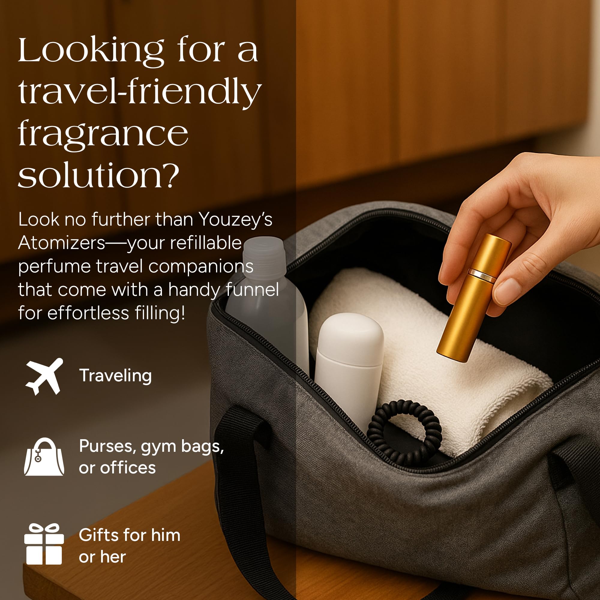 Zey Perfume Atomizers With 6 Funnels - Travel-Size And Leak-Proof Refillable Atomizer Sprayer For Perfume And Cologne - Safe For